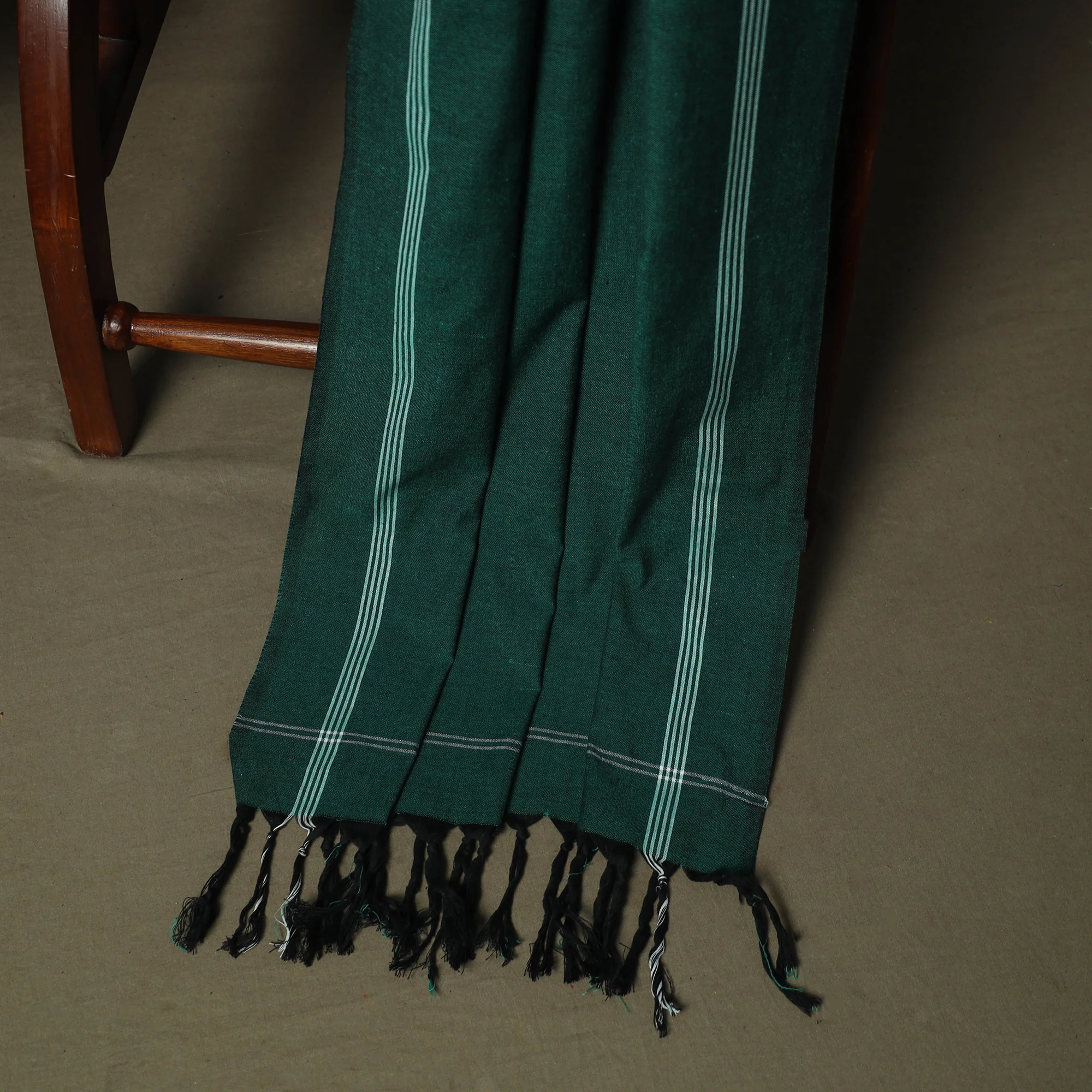 Blue - Pochampally Ikat Weave Cotton 3pc Unstitched Dress Material Suit Set 09 - Image 4