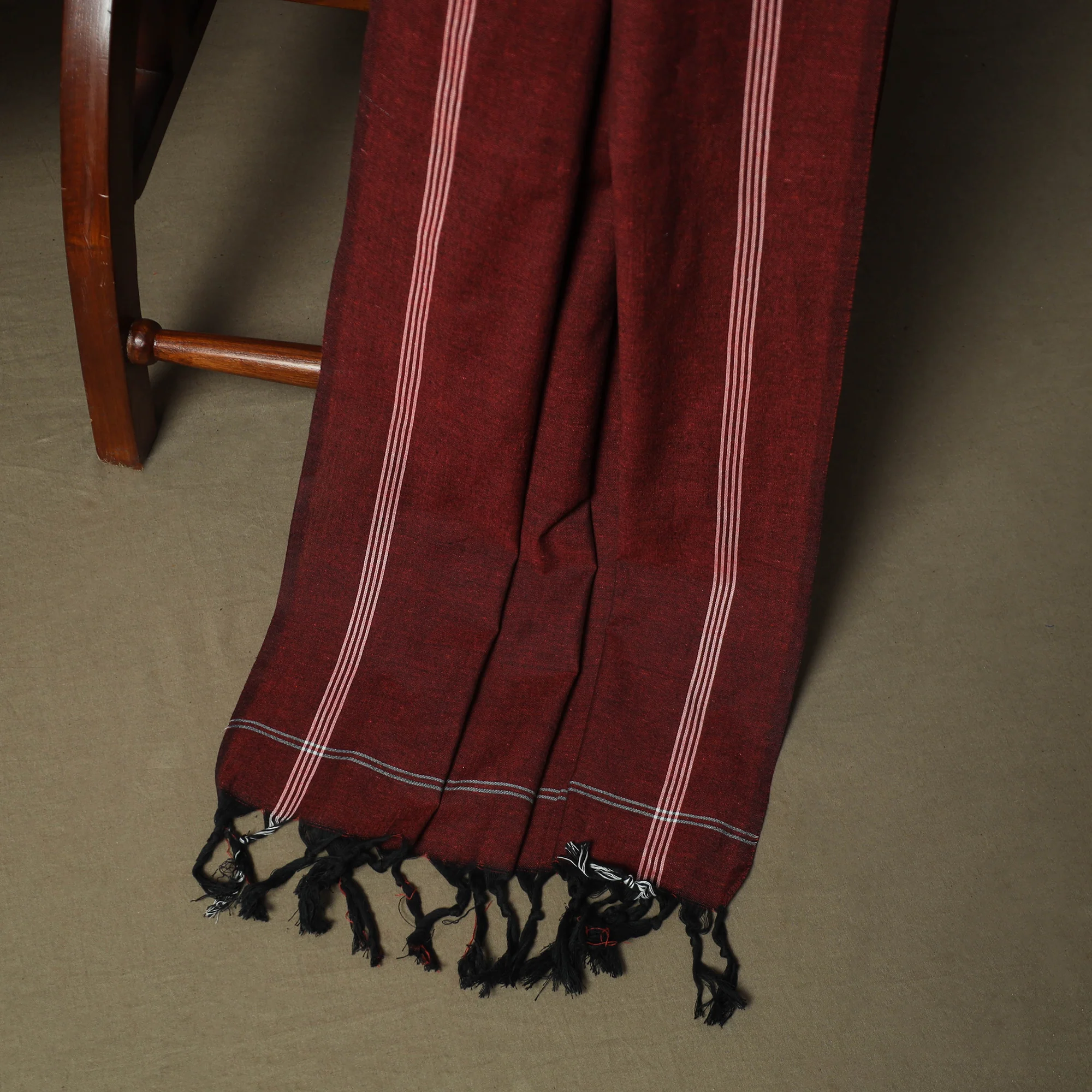 Pink - Pochampally Ikat Weave Cotton 3pc Unstitched Dress Material Suit Set 10 - Image 4