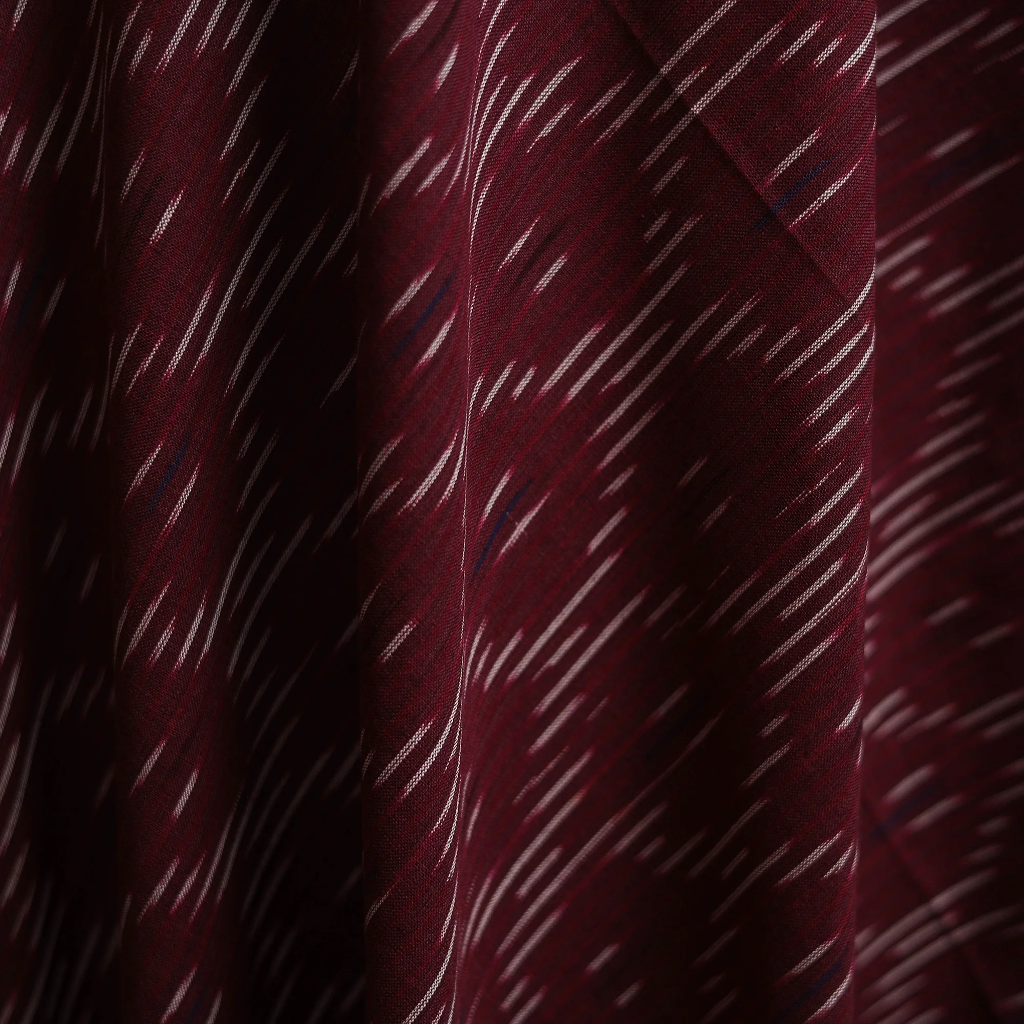 Maroon - Pochampally Ikat Weave Cotton Fabric 01 - Image 3