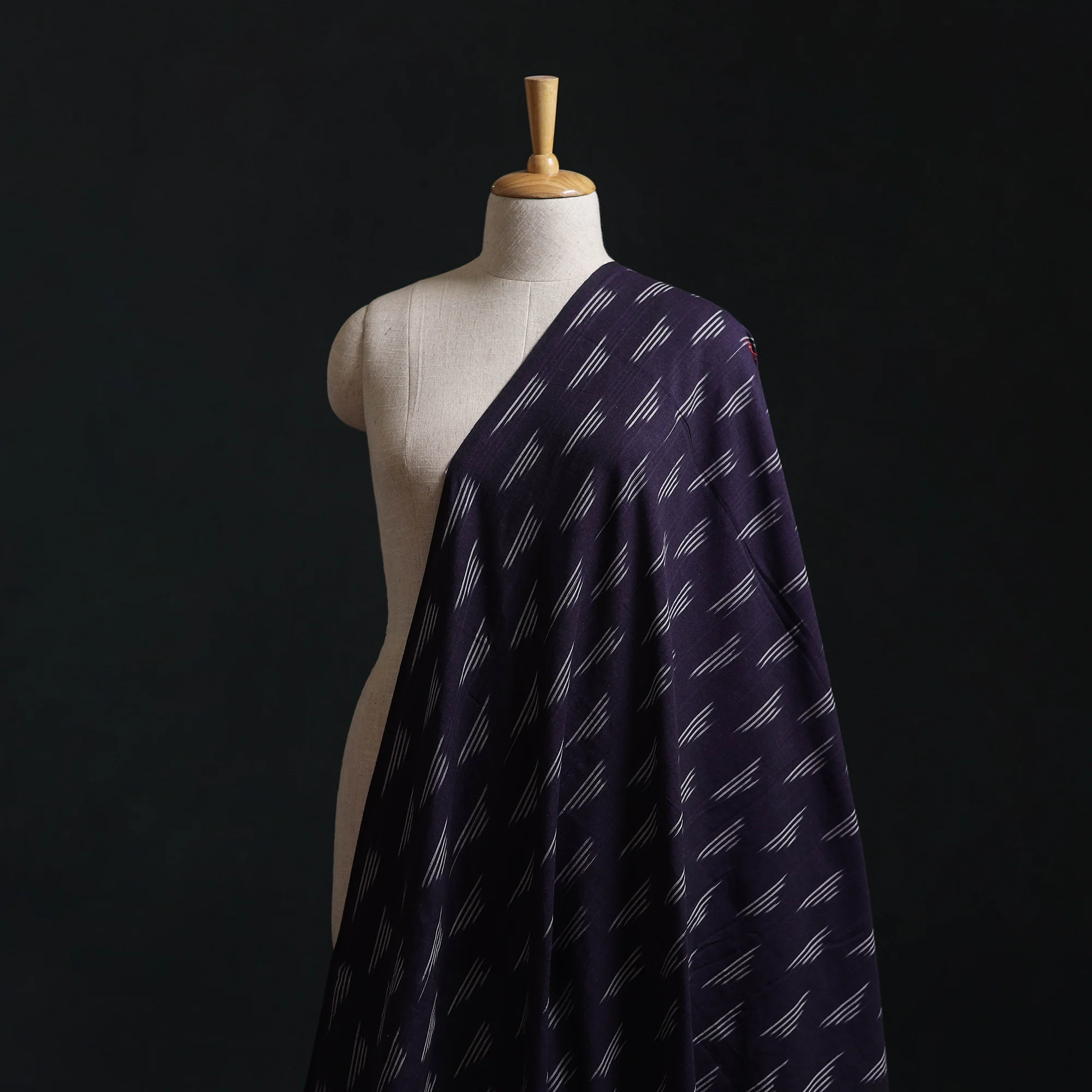 Purple - Pochampally Ikat Weave Cotton Fabric 01