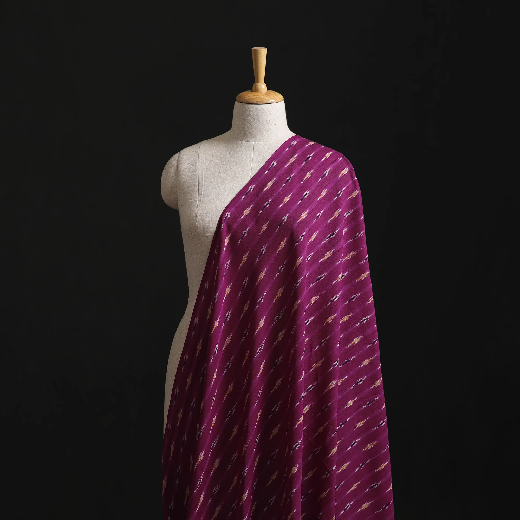 Purple - Pochampally Ikat Weave Cotton Fabric 03