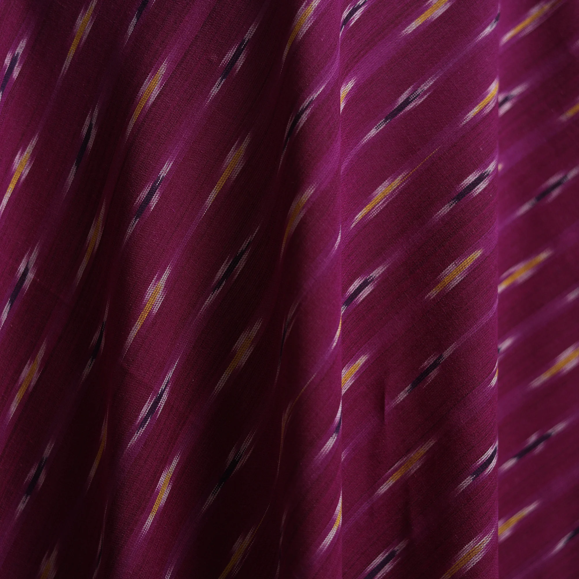 Purple - Pochampally Ikat Weave Cotton Fabric 03 - Image 3