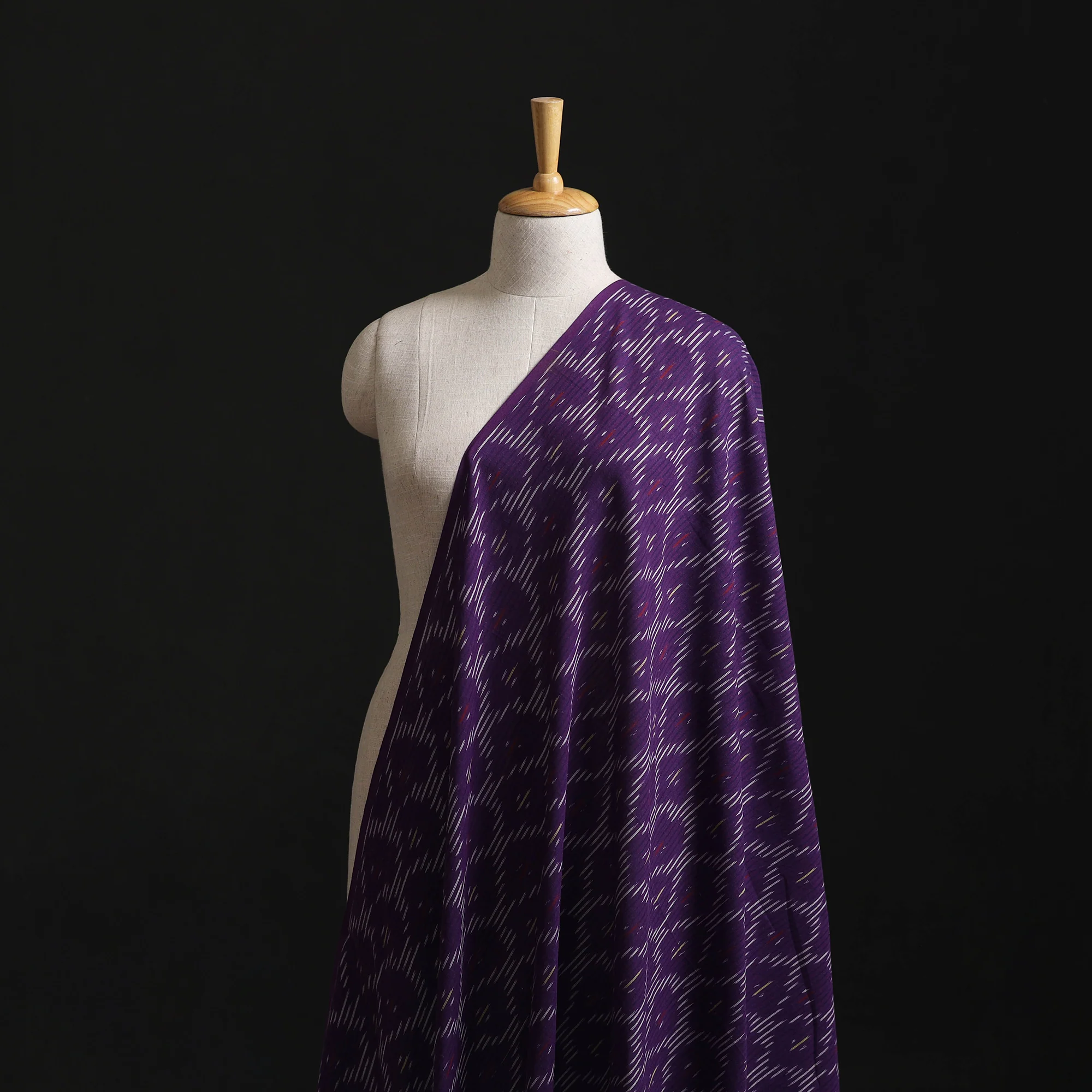 Purple - Pochampally Ikat Weave Cotton Fabric 05
