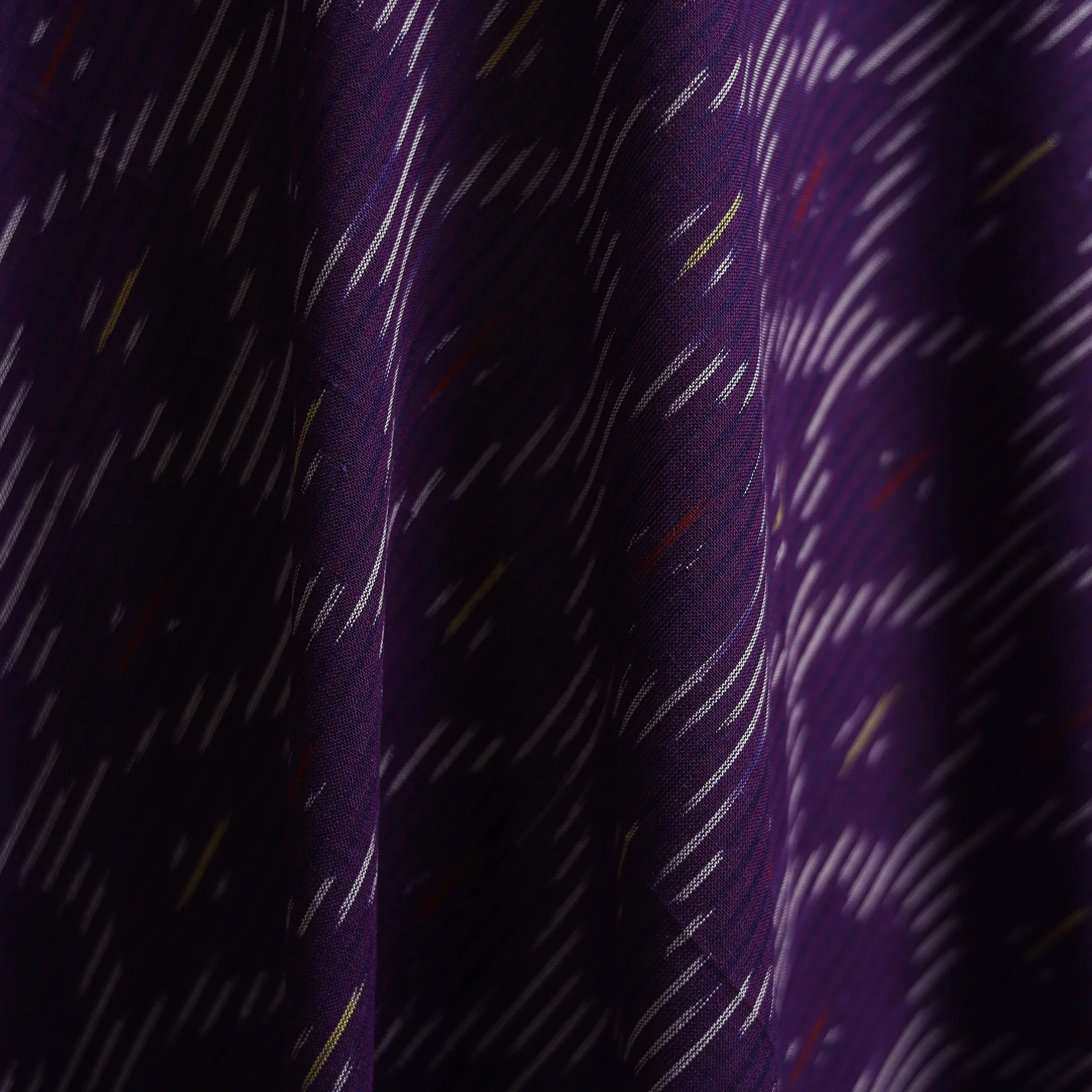 Purple - Pochampally Ikat Weave Cotton Fabric 05 - Image 3