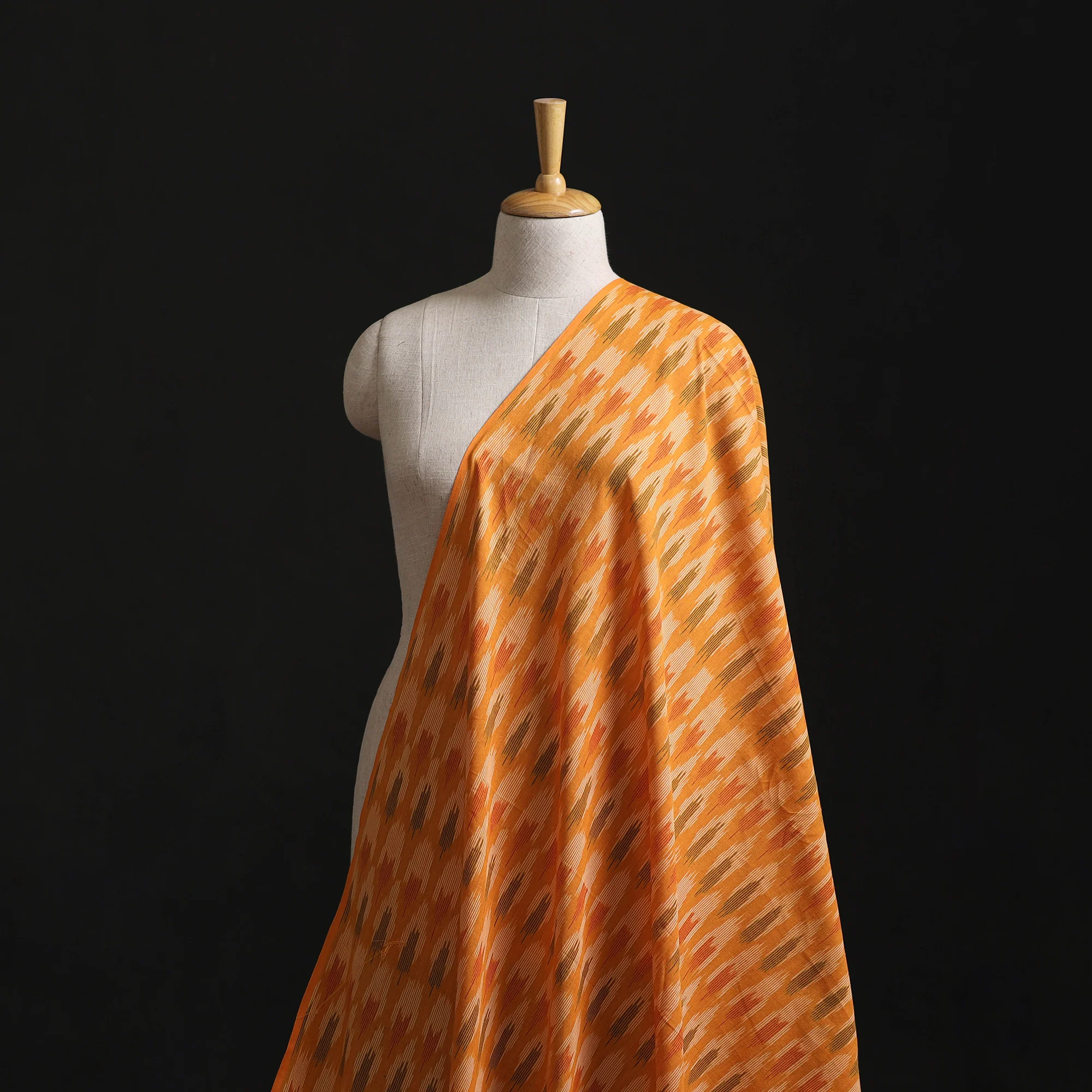Yellow - Pochampally Ikat Weave Cotton Fabric 06