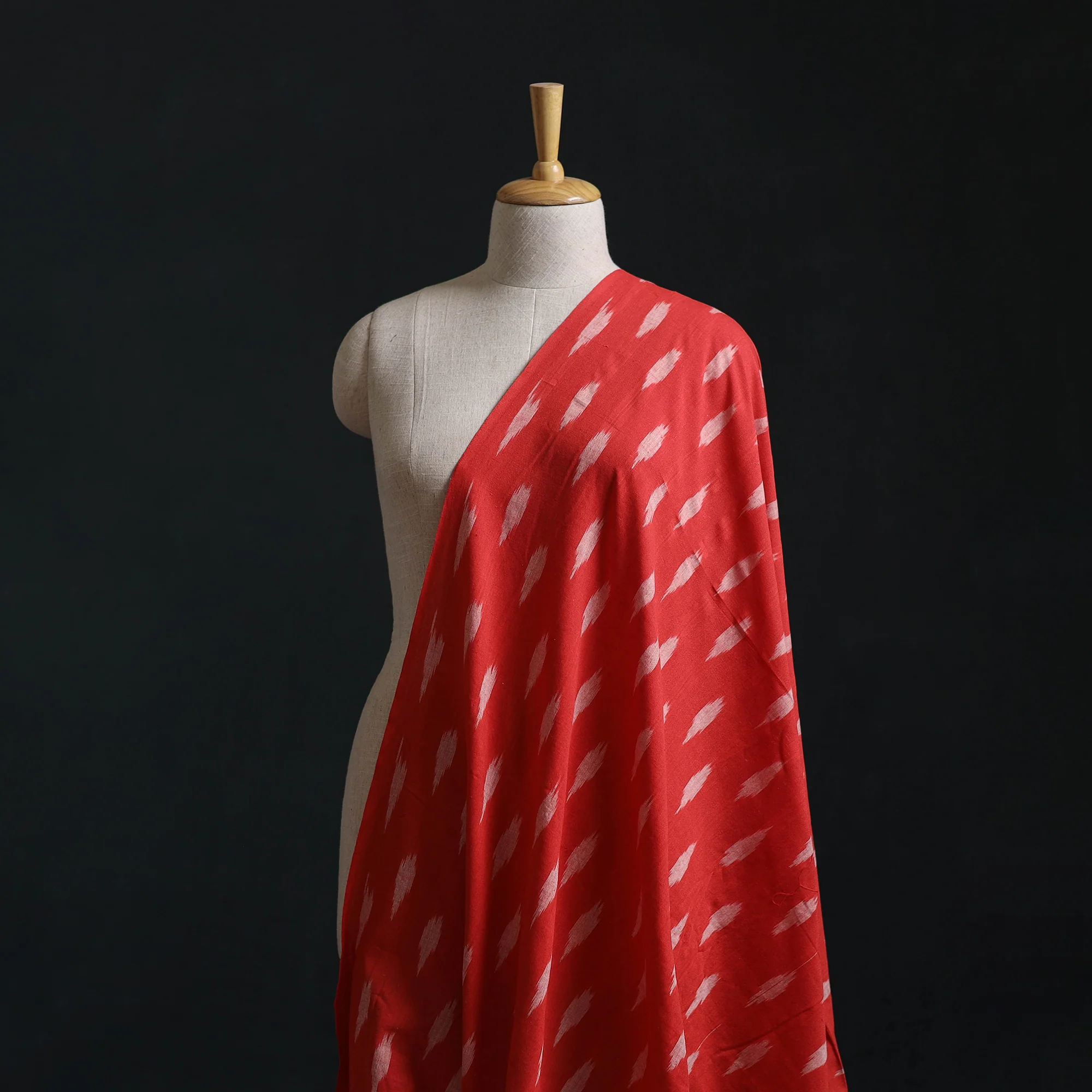 Red - Pochampally Ikat Weave Cotton Fabric 06