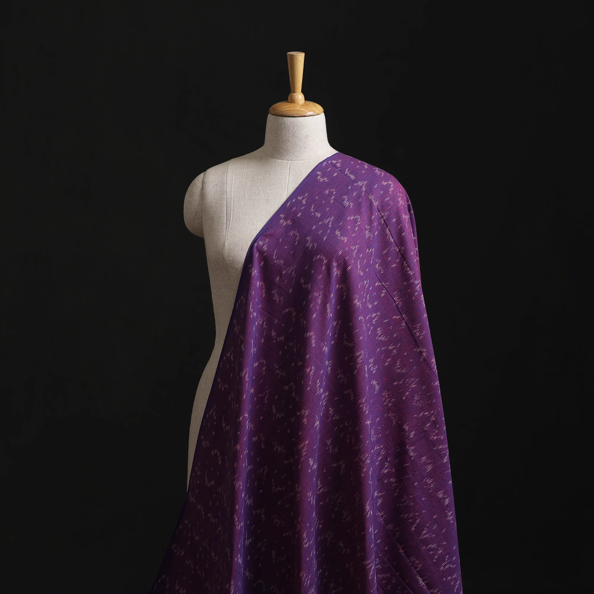 Purple - Pochampally Ikat Weave Cotton Fabric 08