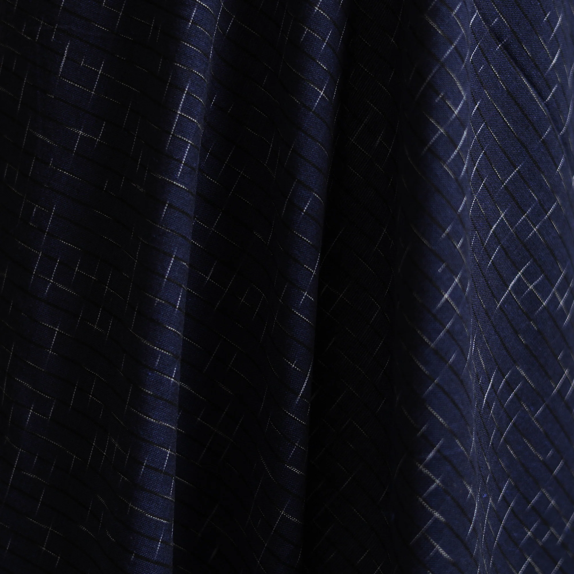 Blue - Pochampally Ikat Weave Cotton Fabric 09 - Image 3