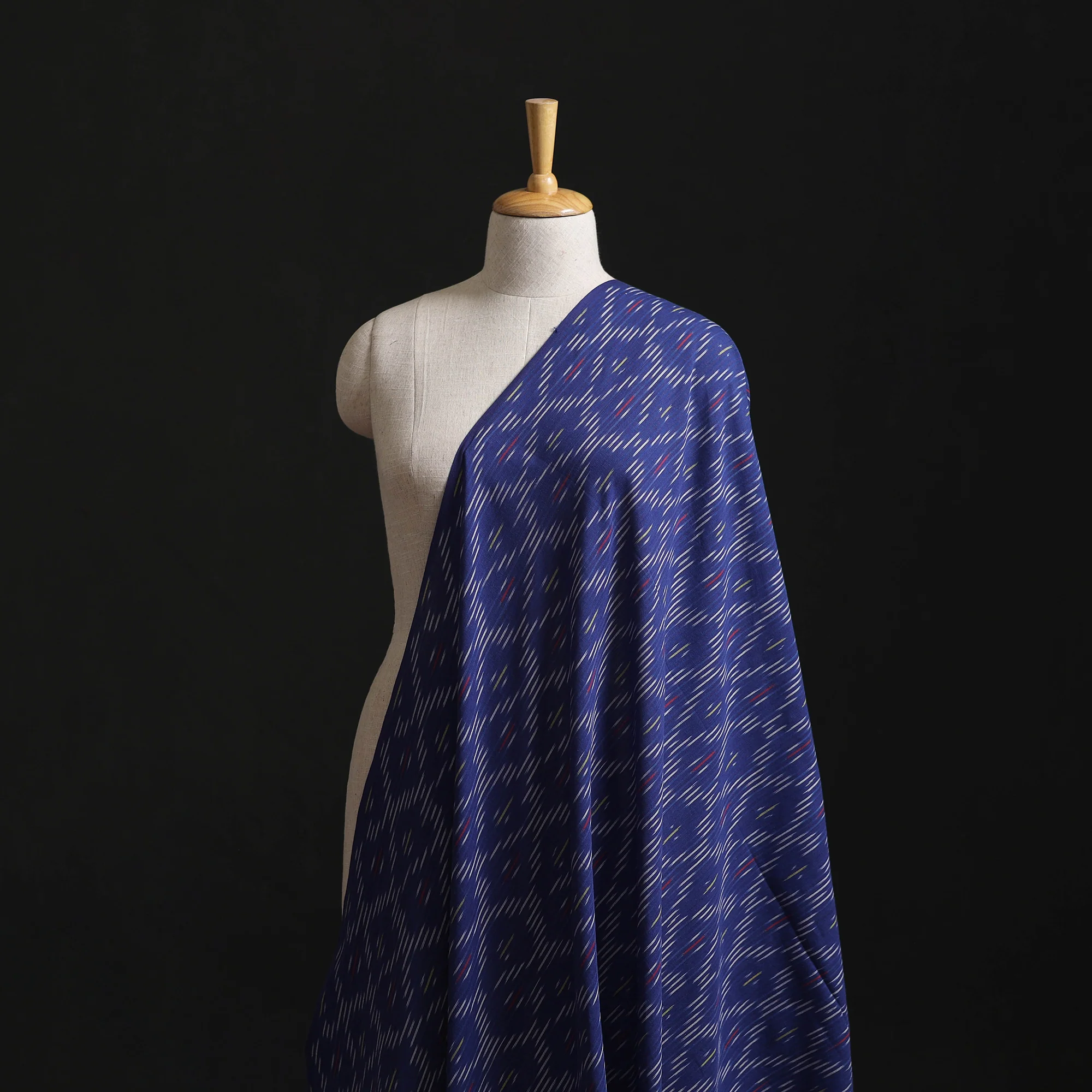 Blue - Pochampally Ikat Weave Cotton Fabric 11