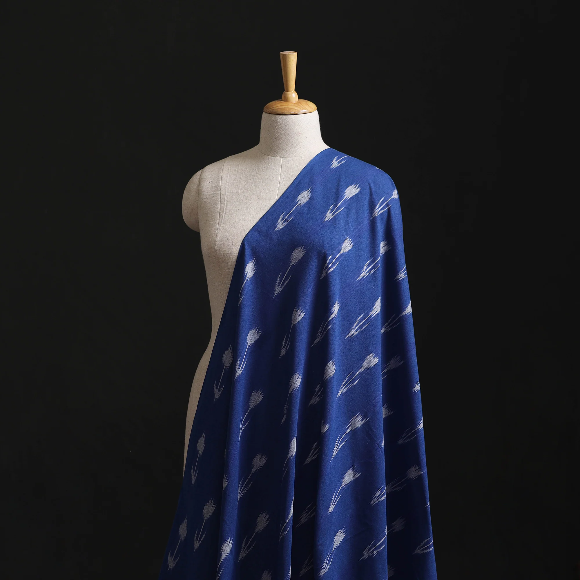 Blue - Pochampally Ikat Weave Cotton Fabric 13