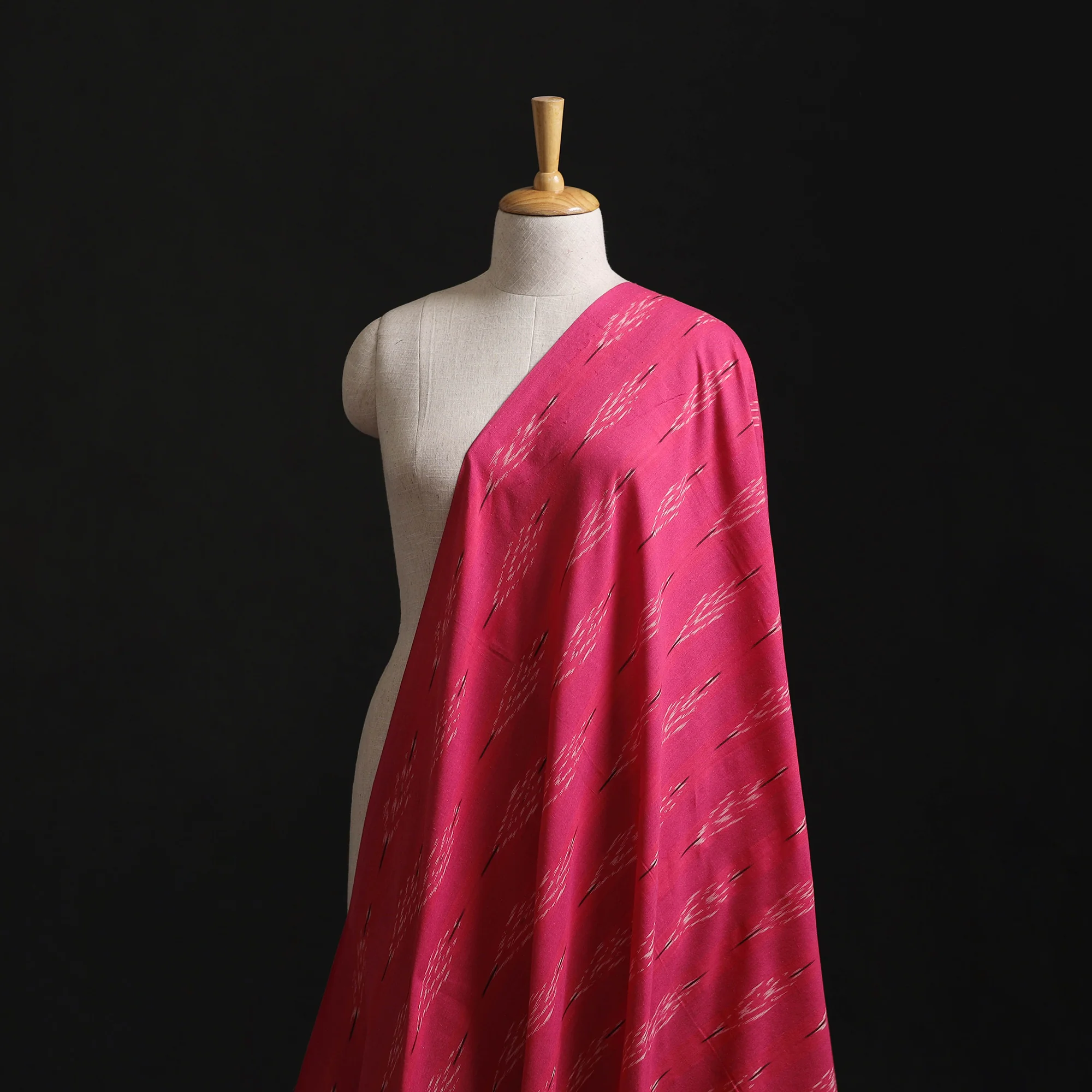 Pink - Pochampally Ikat Weave Cotton Fabric 18