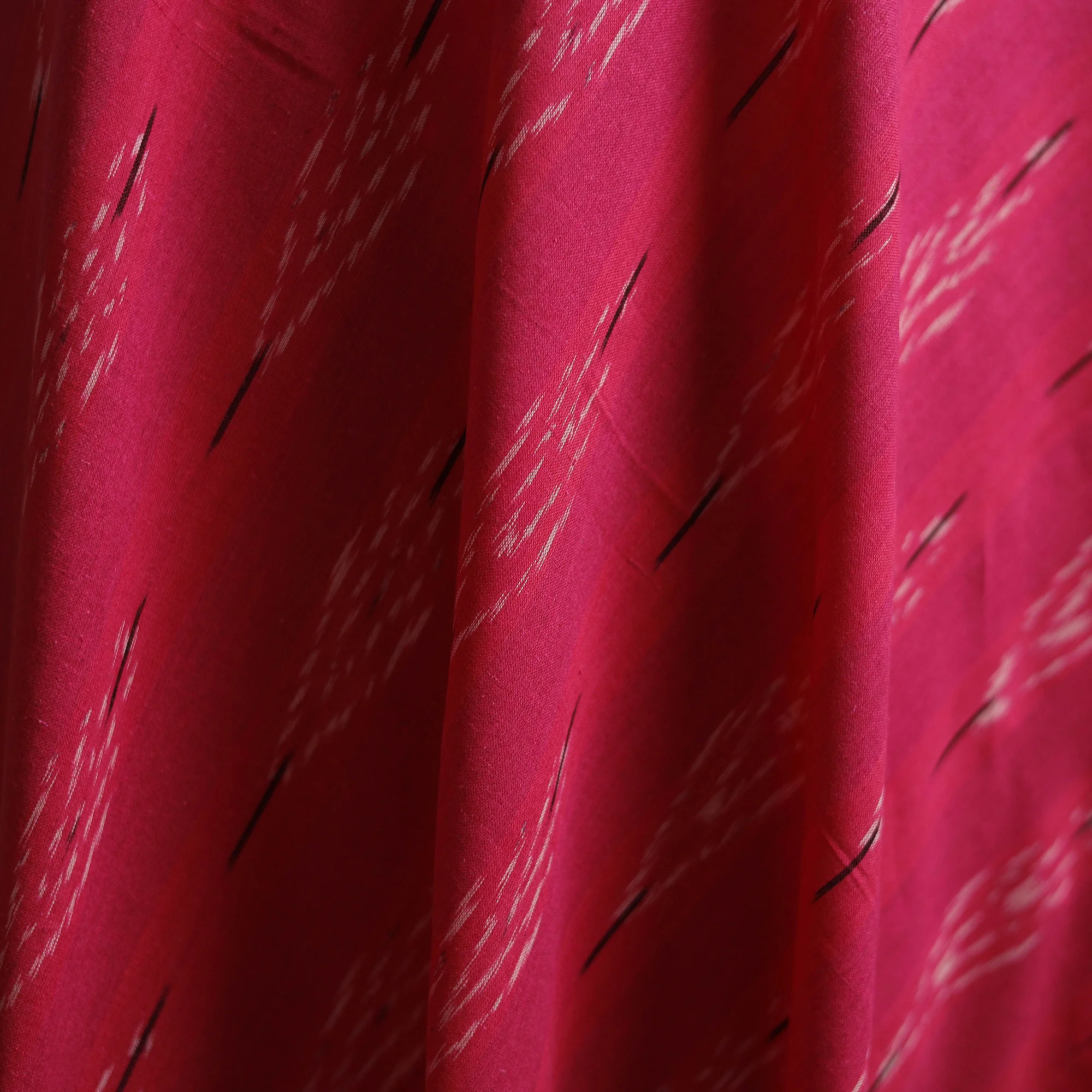 Pink - Pochampally Ikat Weave Cotton Fabric 18 - Image 3
