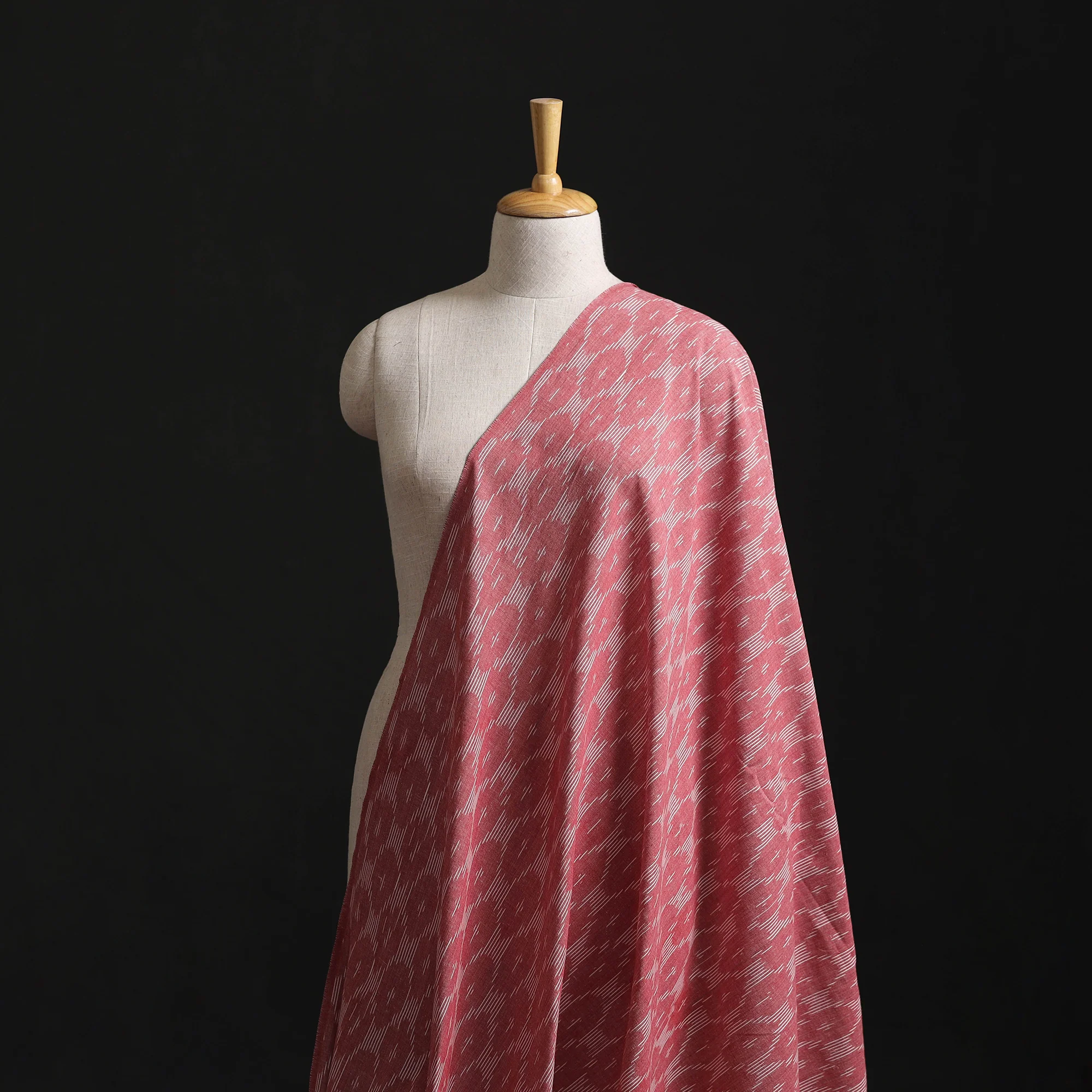 Pink - Pochampally Ikat Weave Cotton Fabric 21