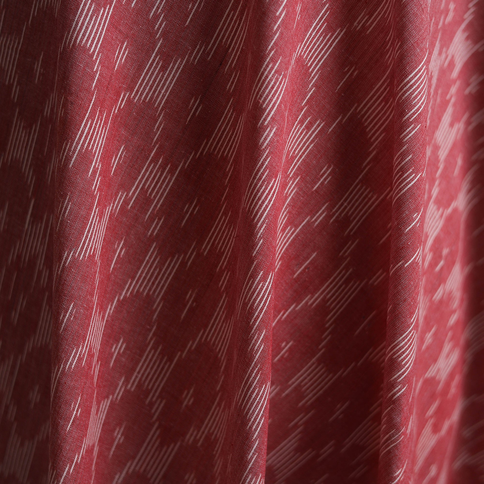 Pink - Pochampally Ikat Weave Cotton Fabric 21 - Image 3