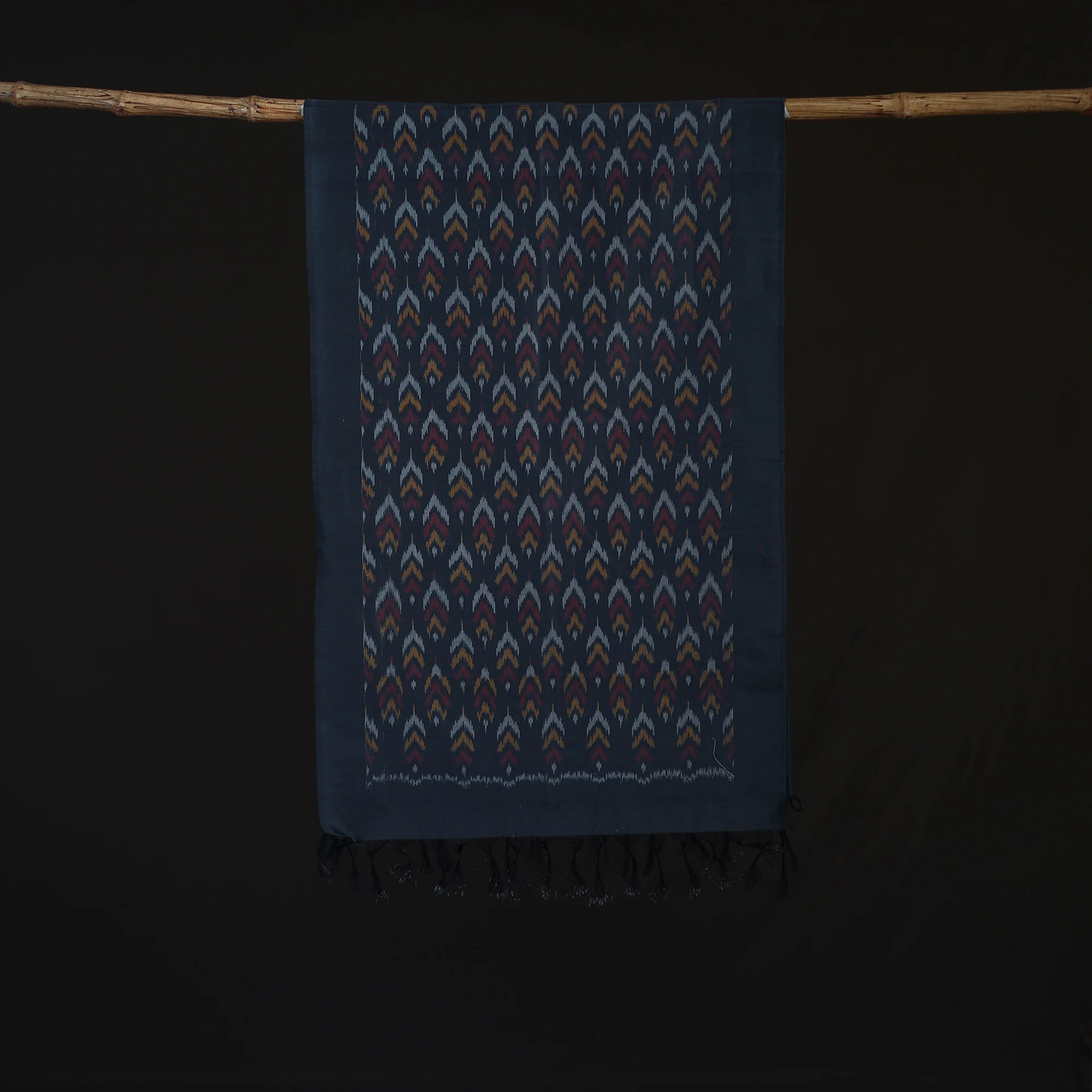 Blue - Pochampally Ikat Weave Sico Stole 31 - Image 3