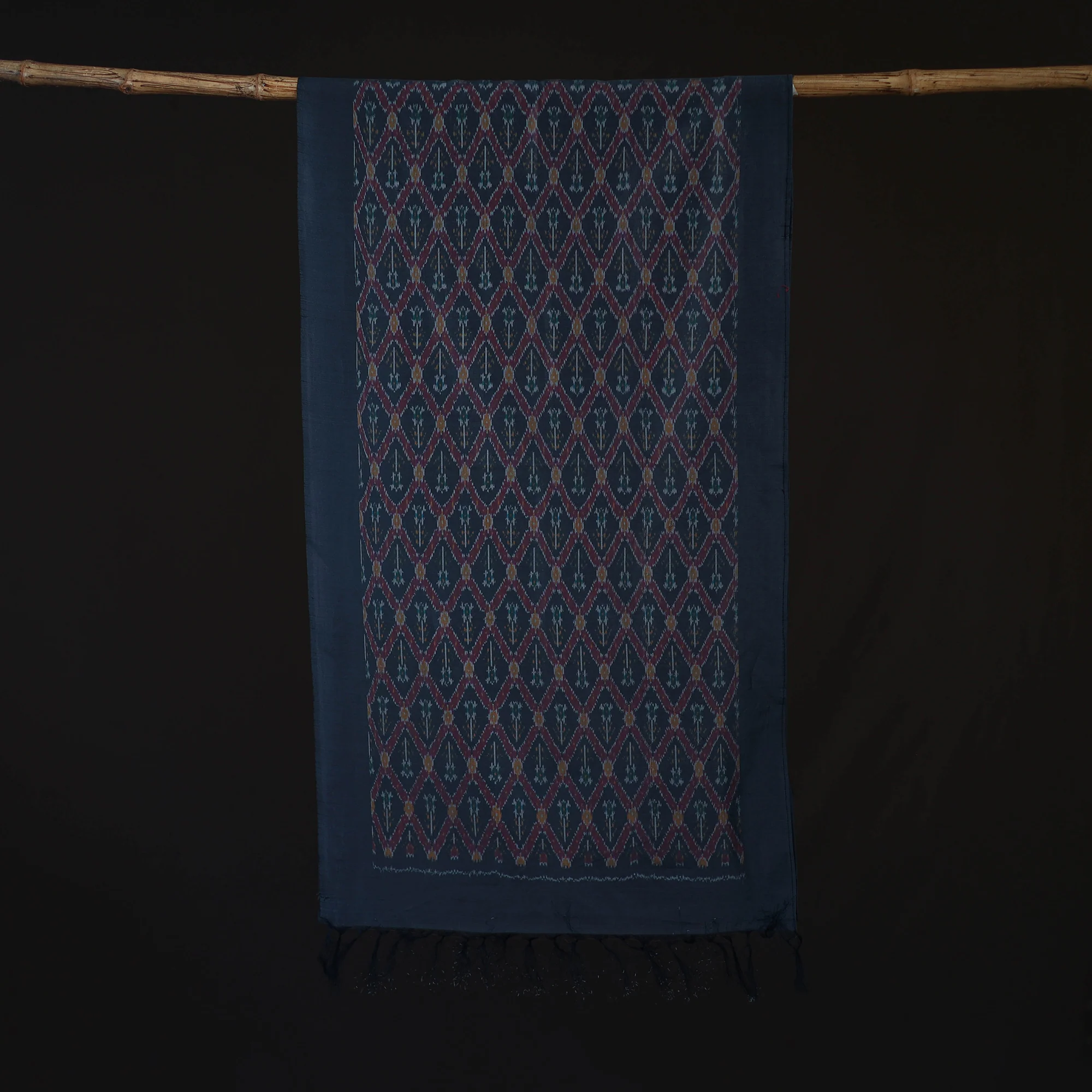 Blue - Pochampally Ikat Weave Sico Stole 36 - Image 3
