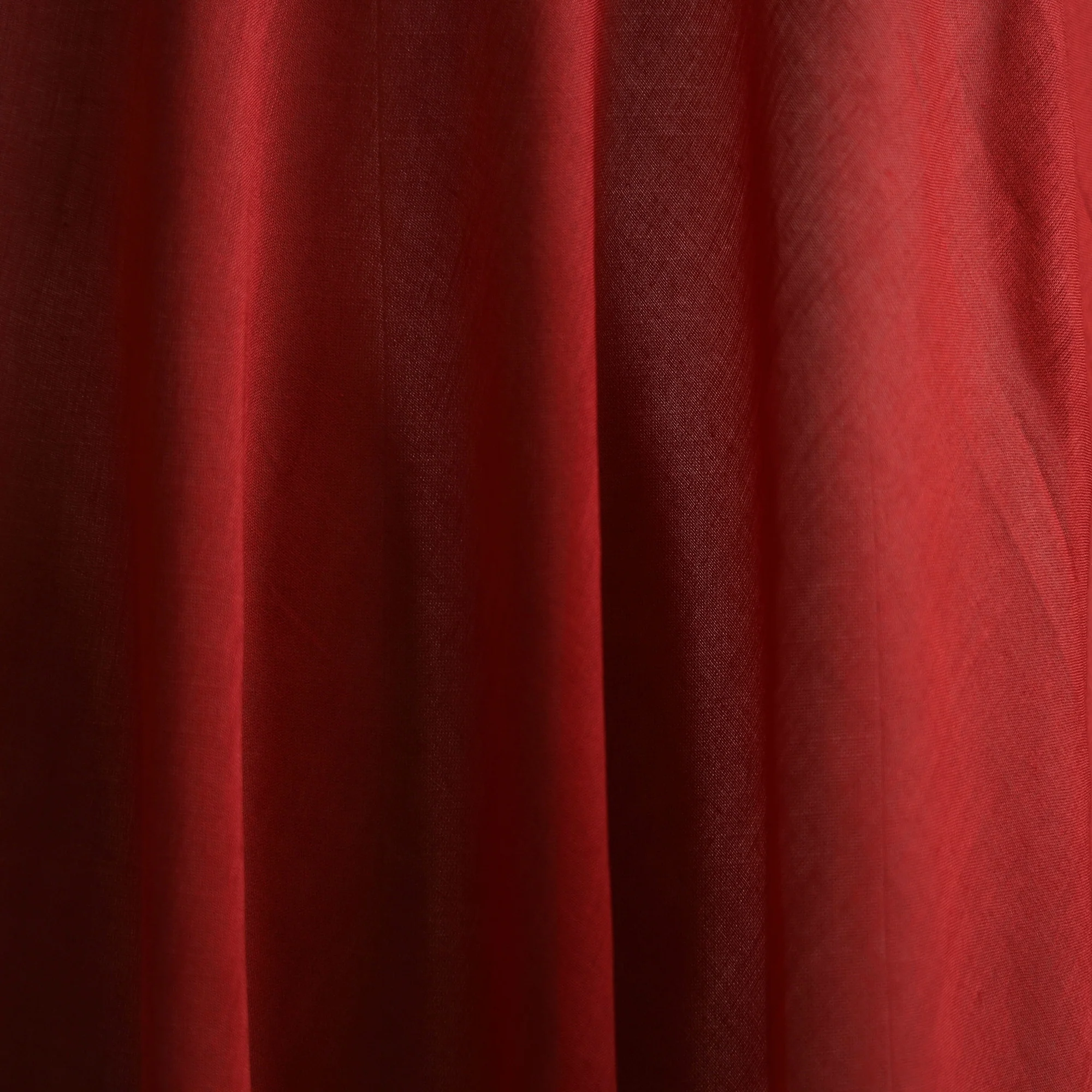 Red - Prewashed Pure Mul Cotton Plain Fabric 38 - Image 3