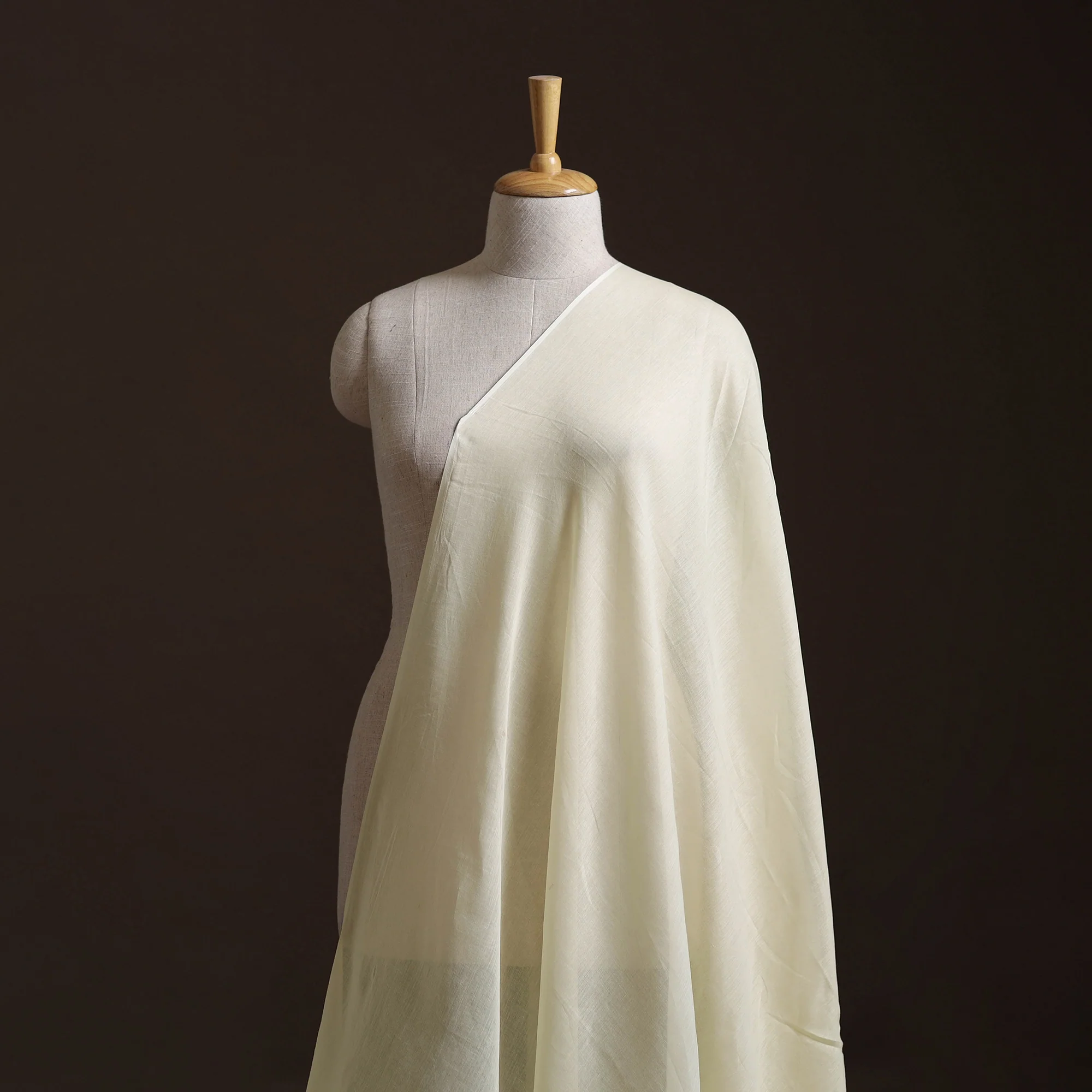 White - Prewashed Pure Mul Cotton Plain Fabric 40