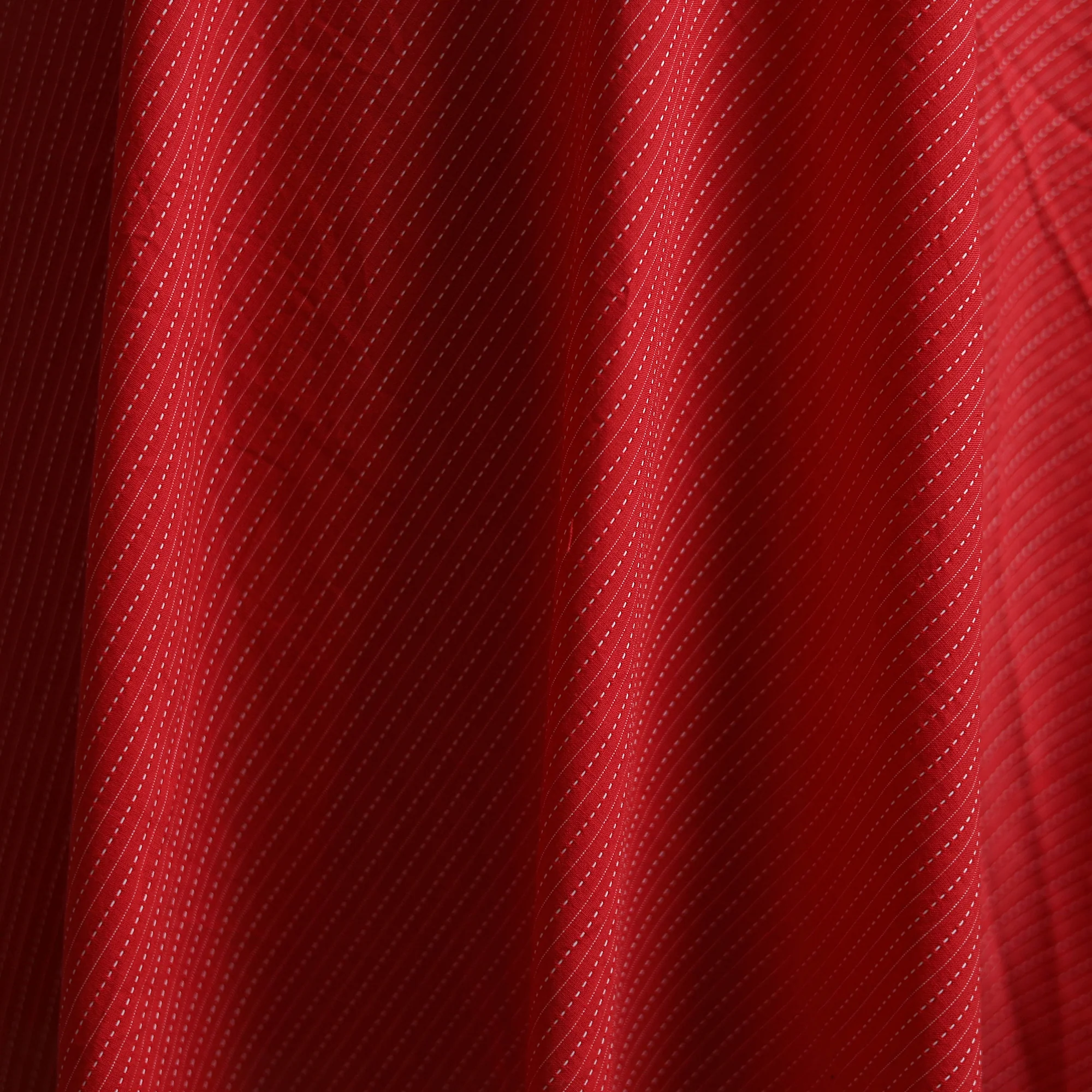 Red - Prewashed Running Stitch Cotton Plain Fabric 20 - Image 3