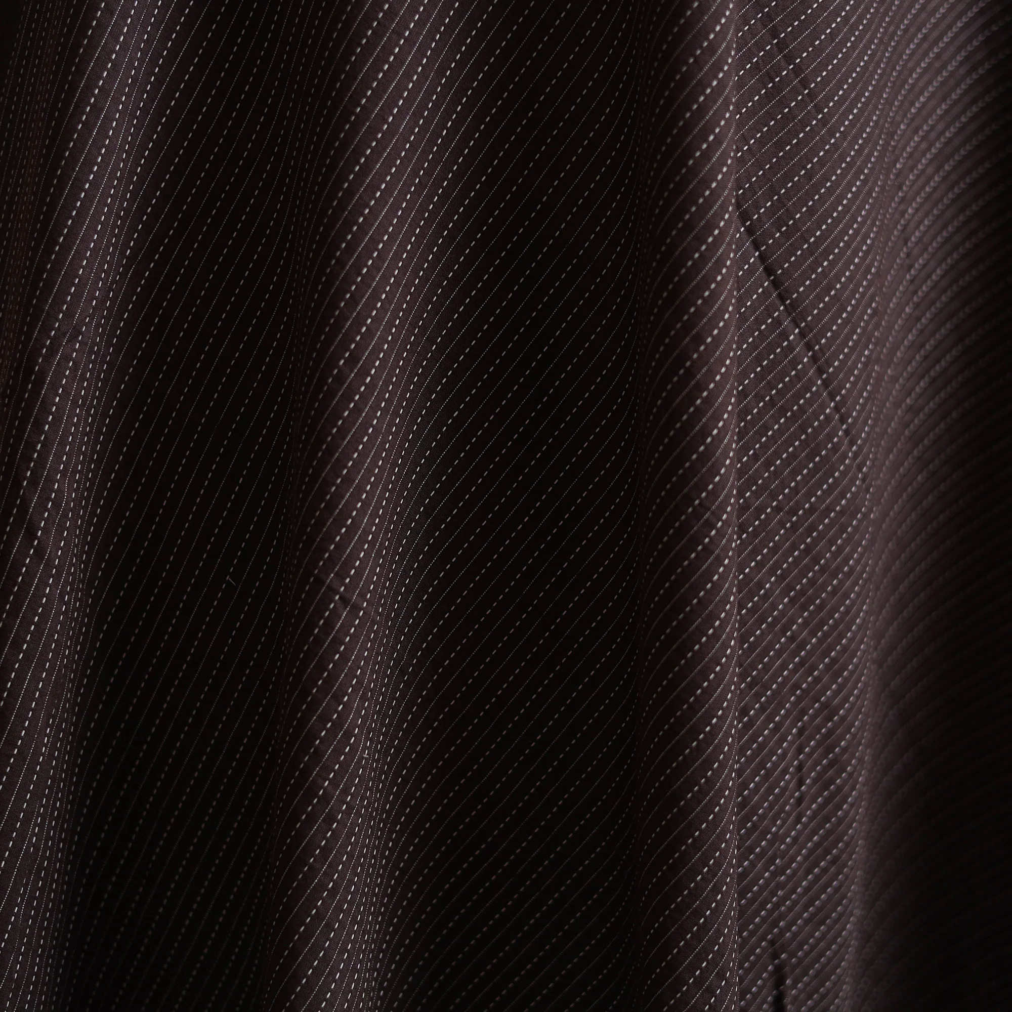 Brown - Prewashed Running Stitch Cotton Plain Fabric 18 - Image 3