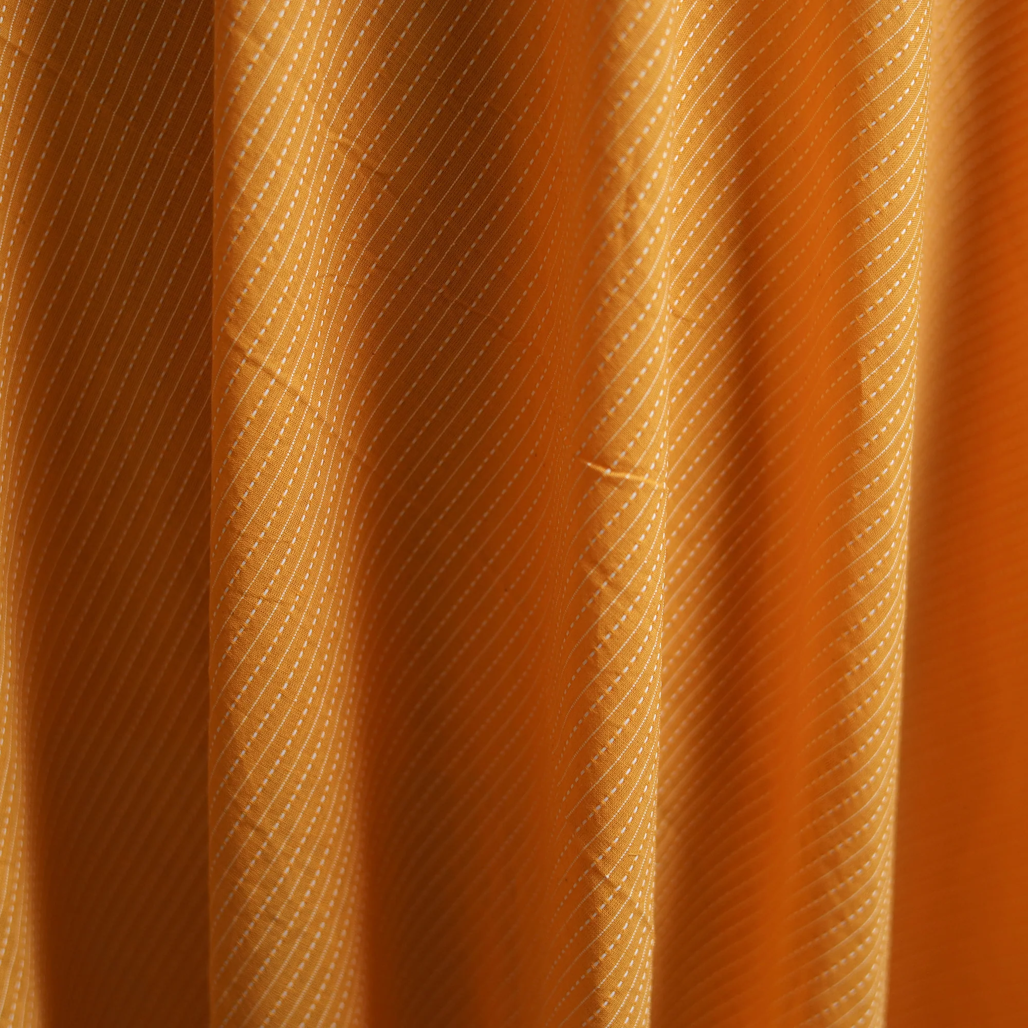 Yellow - Prewashed Running Stitch Cotton Plain Fabric 16 - Image 3