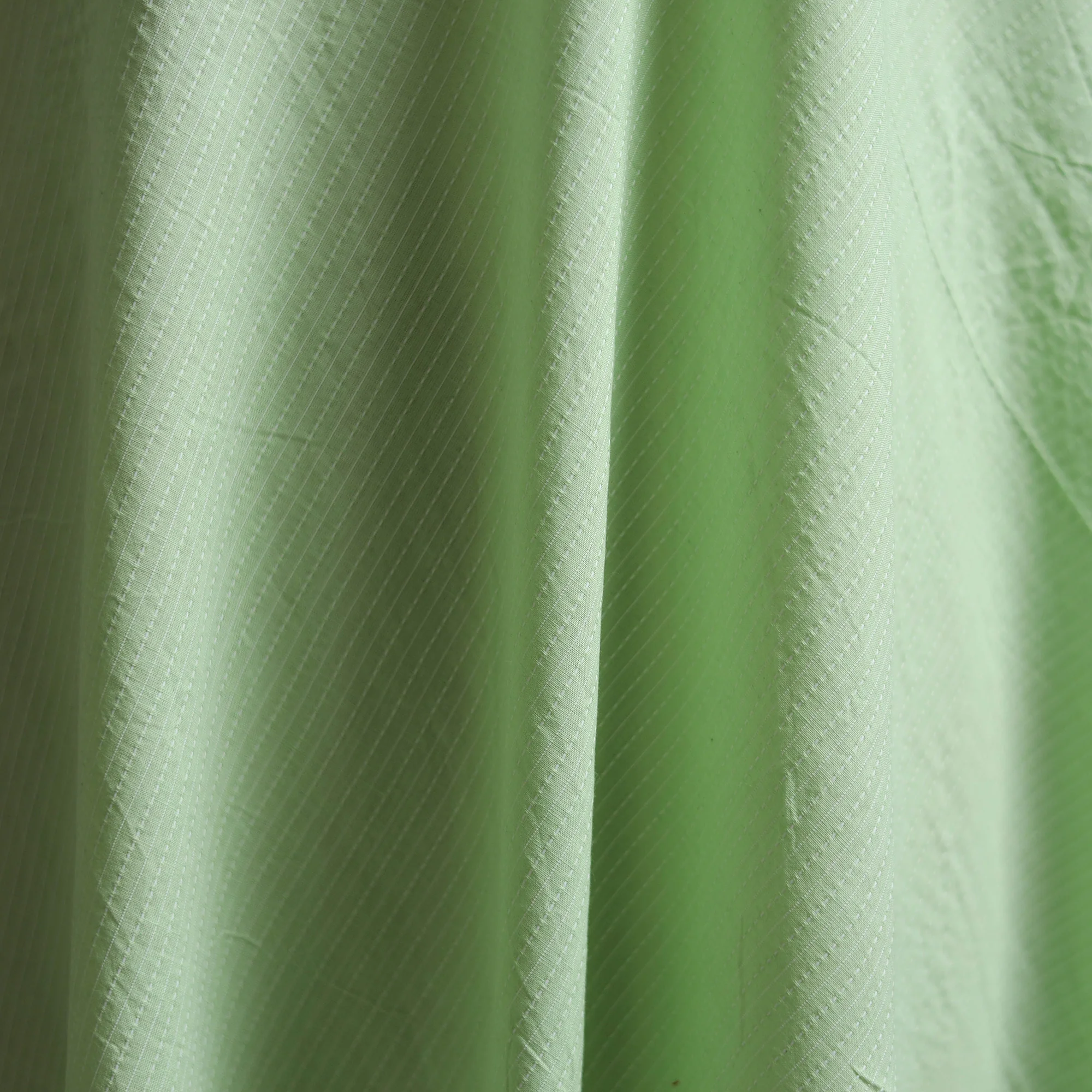 Lime Green - Prewashed Running Stitch Cotton Plain Fabric 26 - Image 3