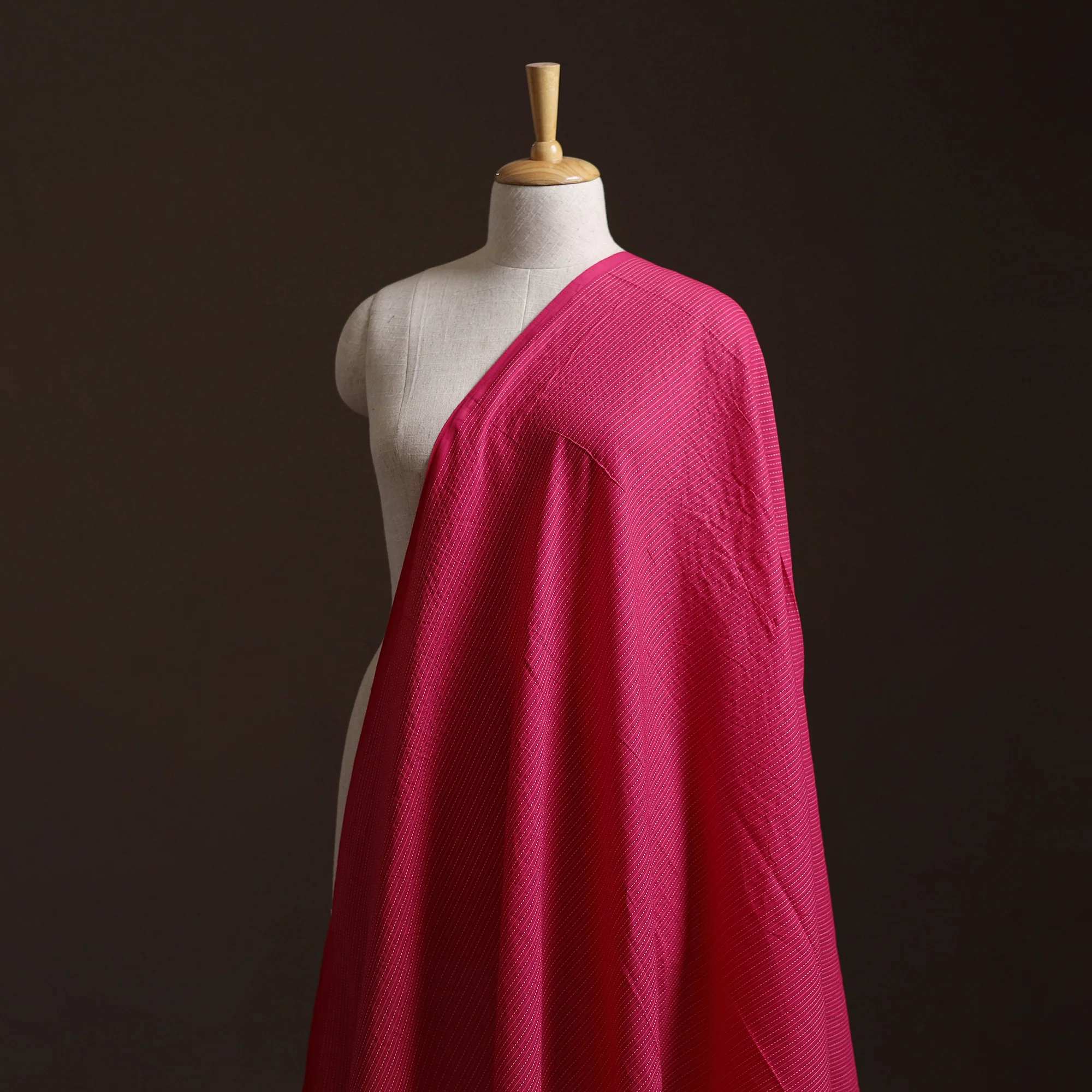 Pink - Prewashed Running Stitch Cotton Plain Fabric 24