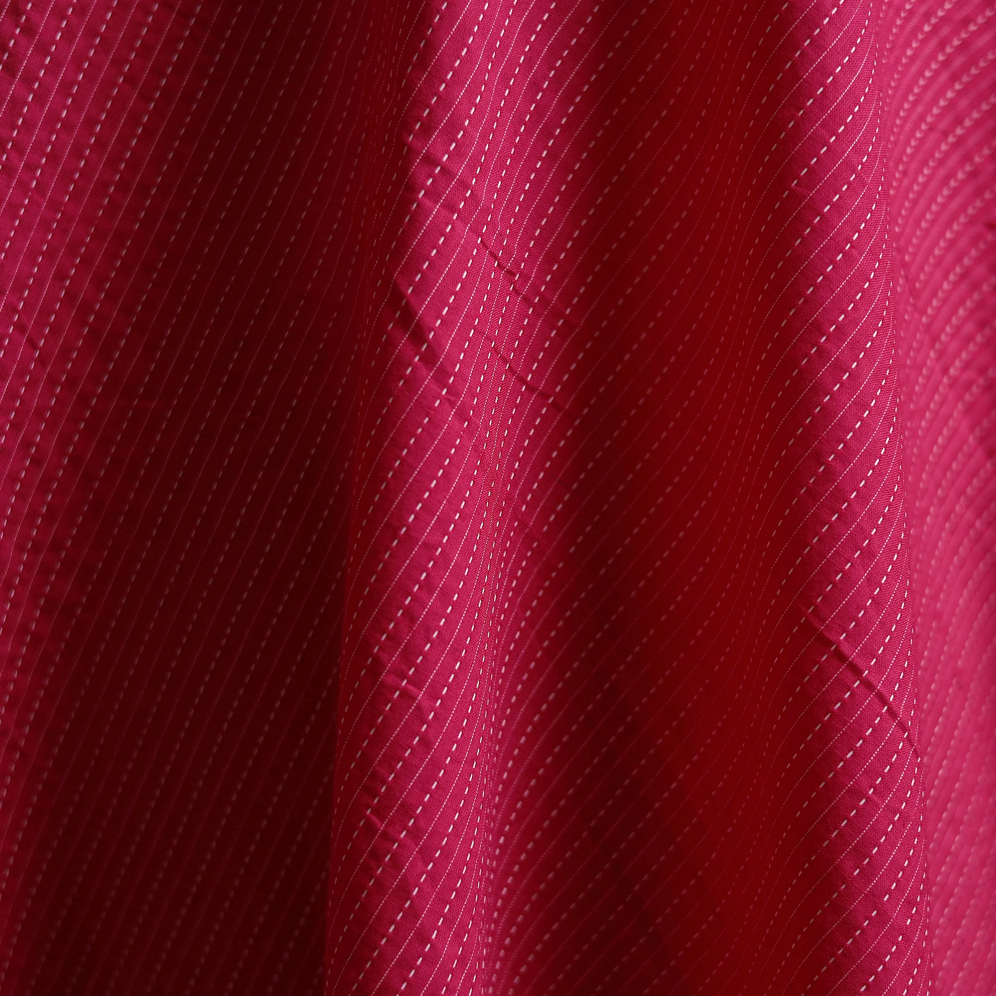 Pink - Prewashed Running Stitch Cotton Plain Fabric 24 - Image 3