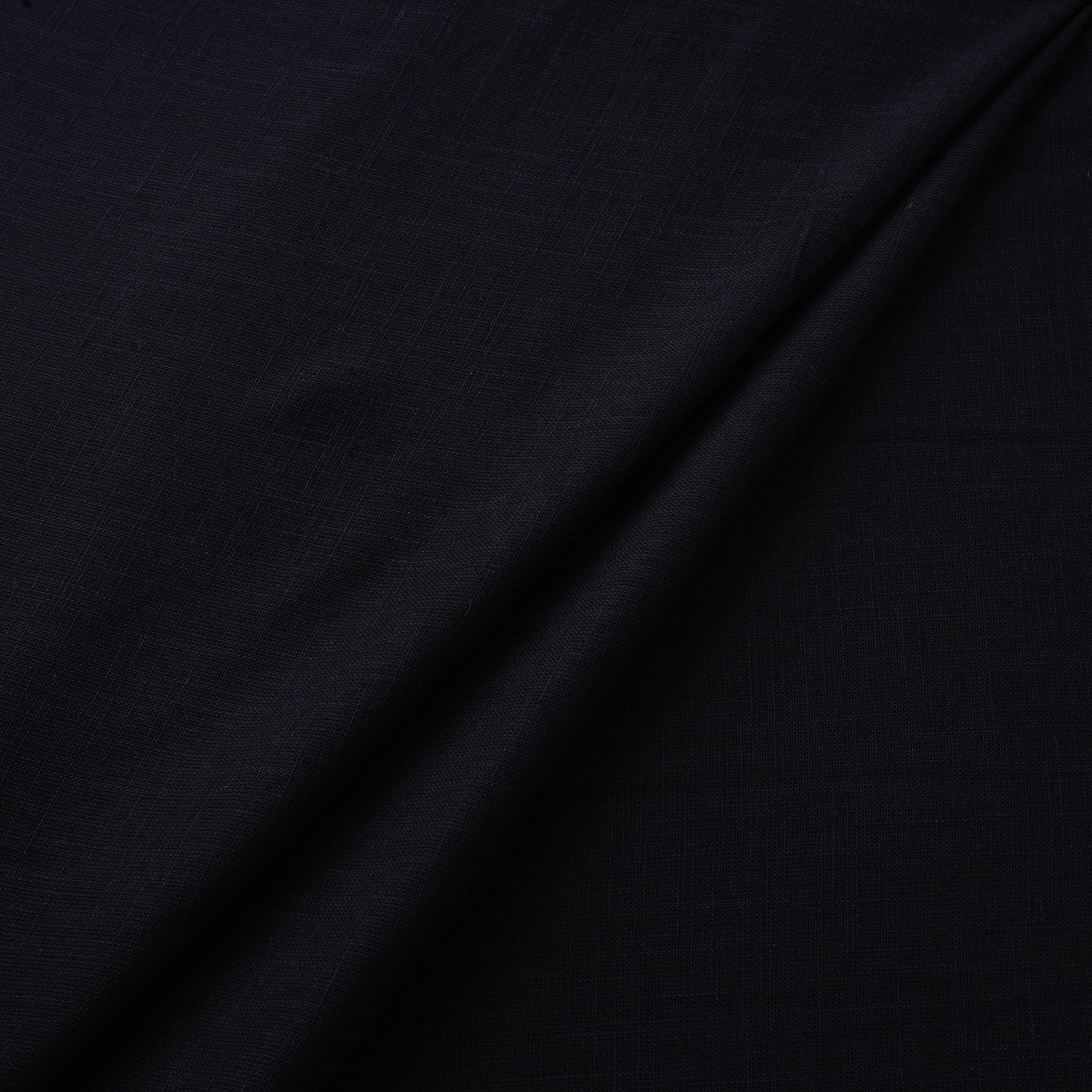 Black - Prewashed Slub Cotton Plain Fabric 07 - Image 2