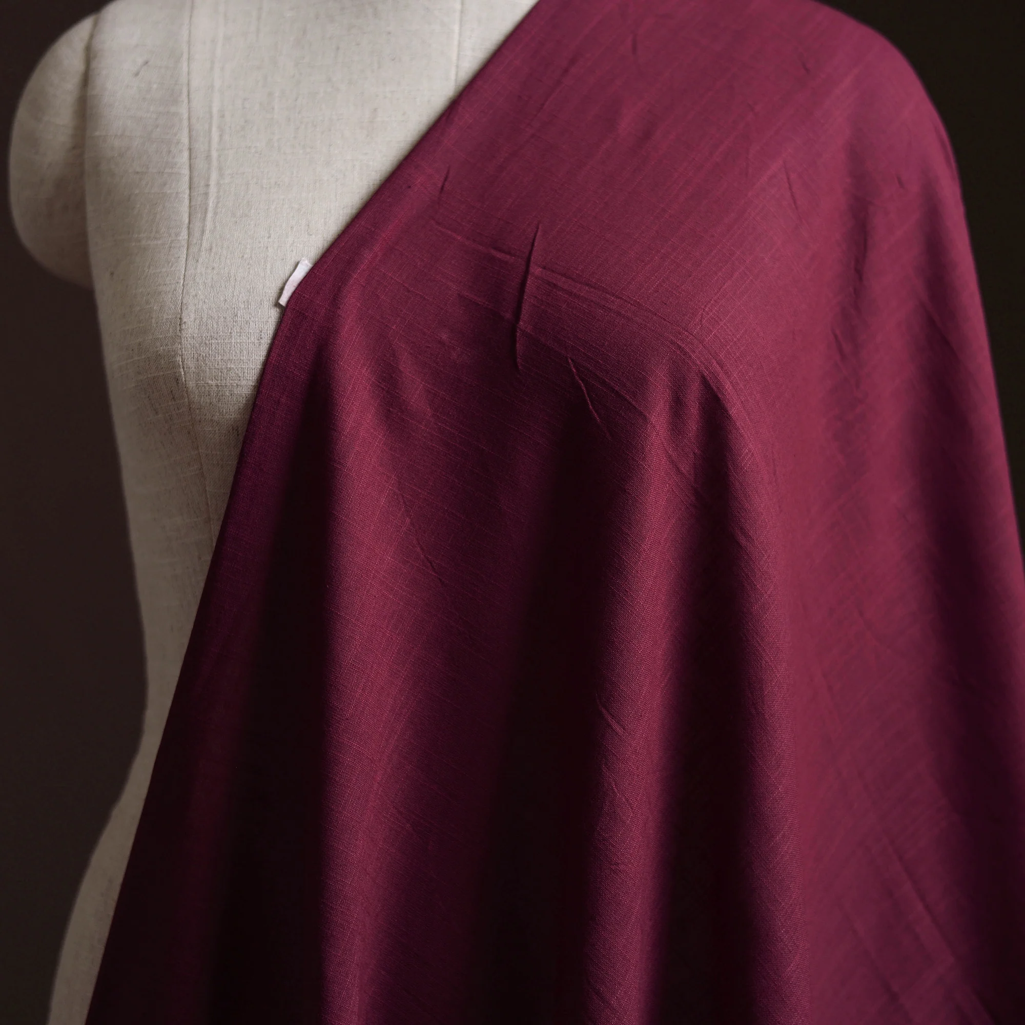 Purple - Prewashed Slub Cotton Plain Fabric 44 - Image 2