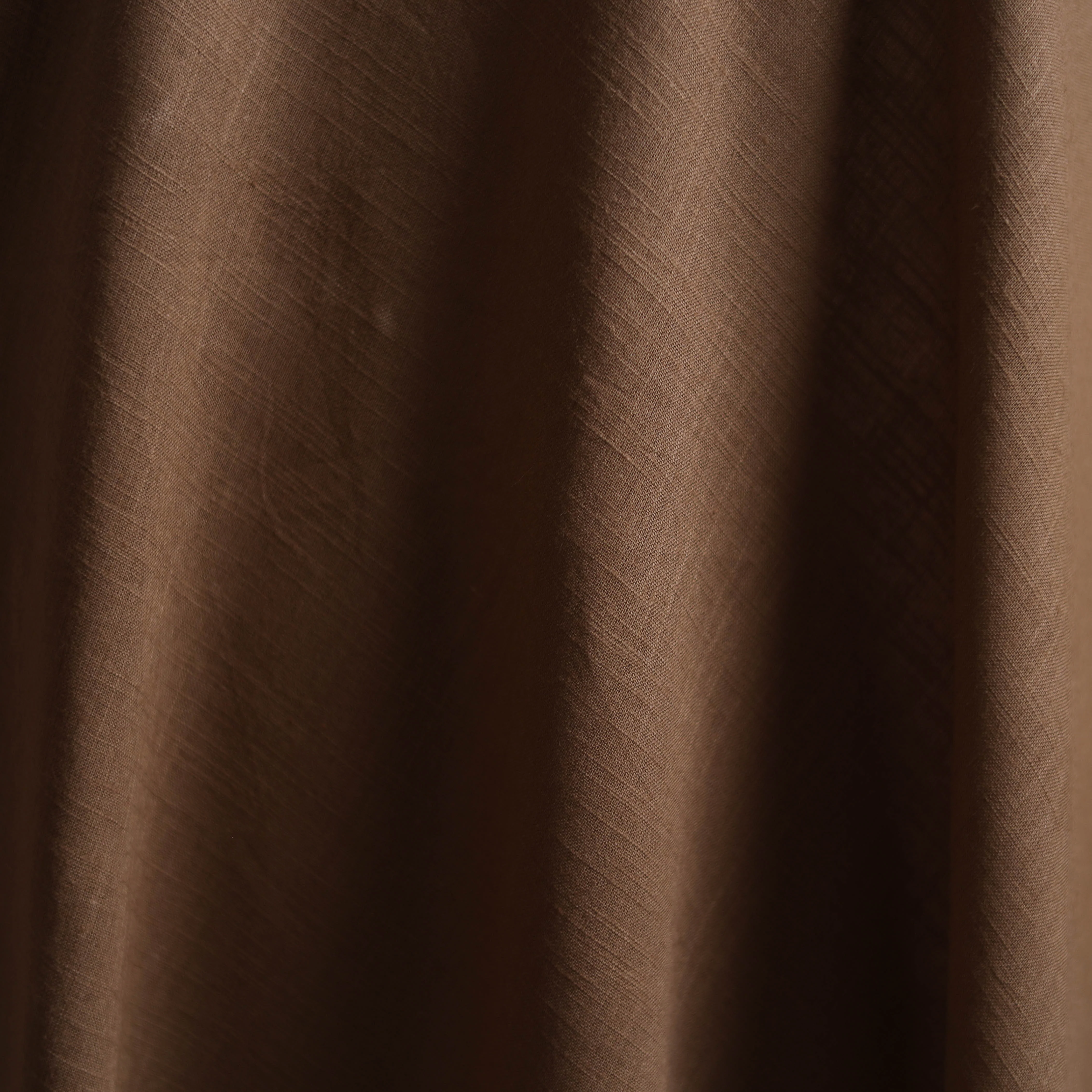 Brown - Prewashed Slub Cotton Plain Fabric 45 - Image 3
