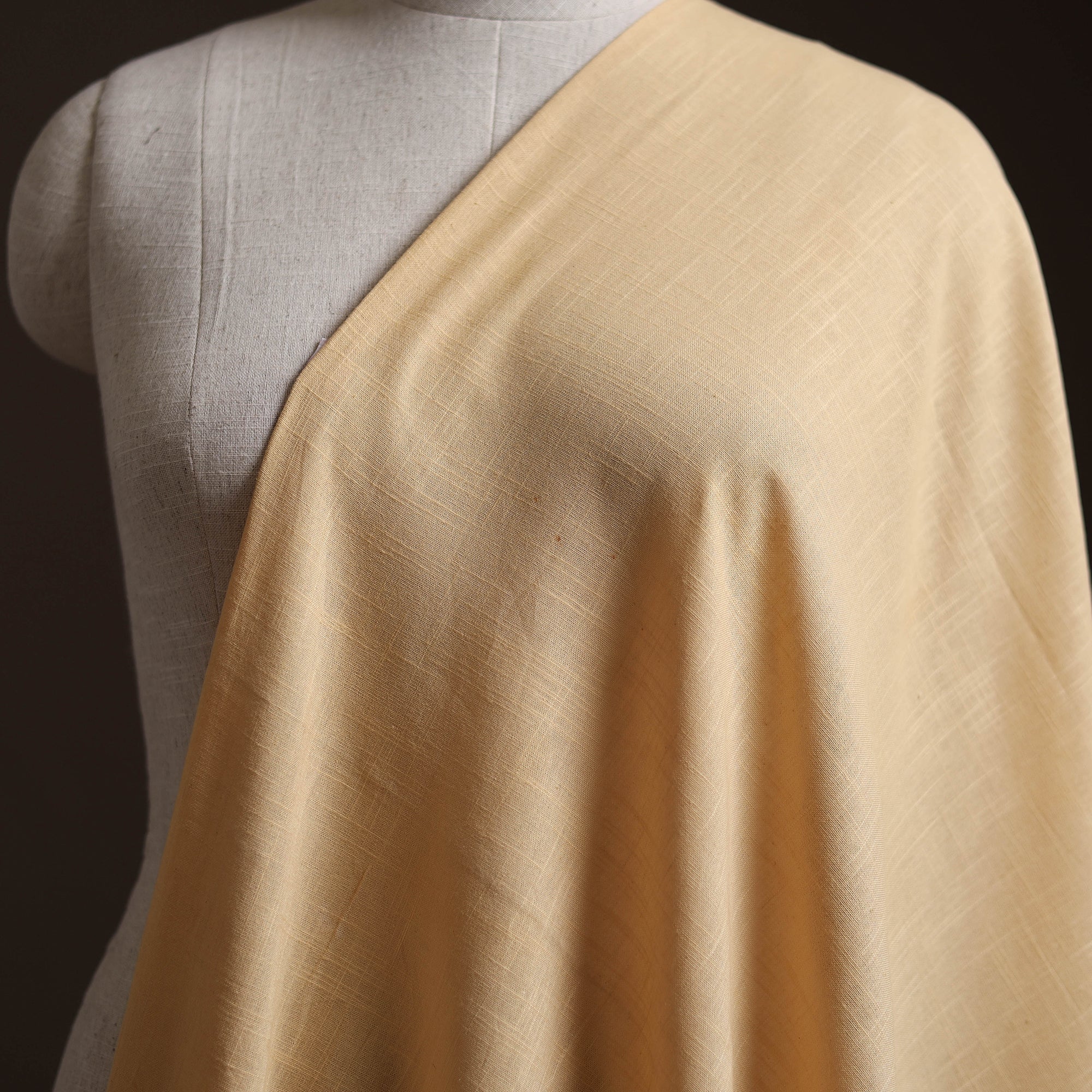 Beige - Prewashed Slub Cotton Plain Fabric 46 - Image 2