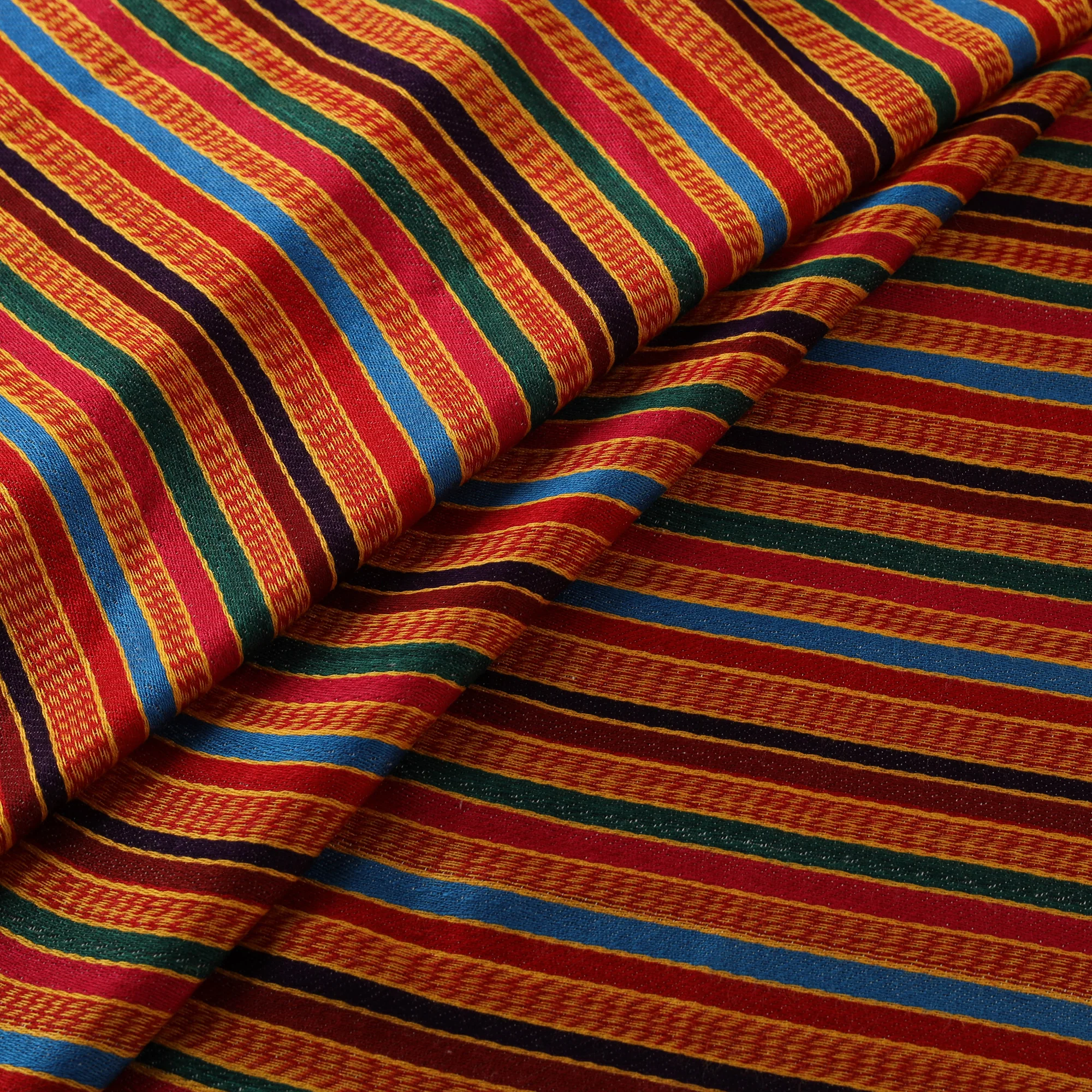Pure Handloom Silk Cotton Mashru Fabric (Width - 22 in) 04