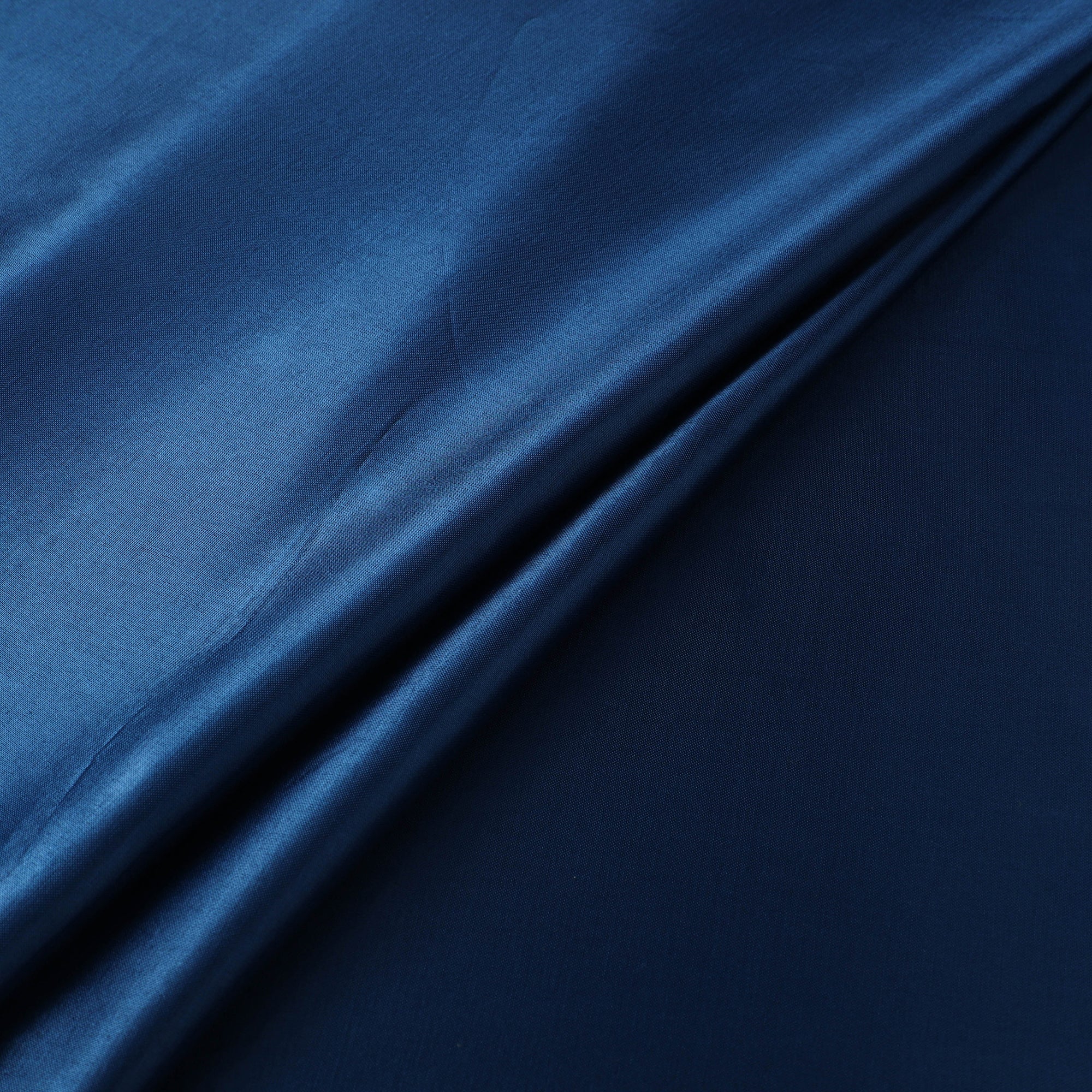 Blue - Pure Mashru Silk Plain Fabric (Width - 46 in) 08 - Image 3