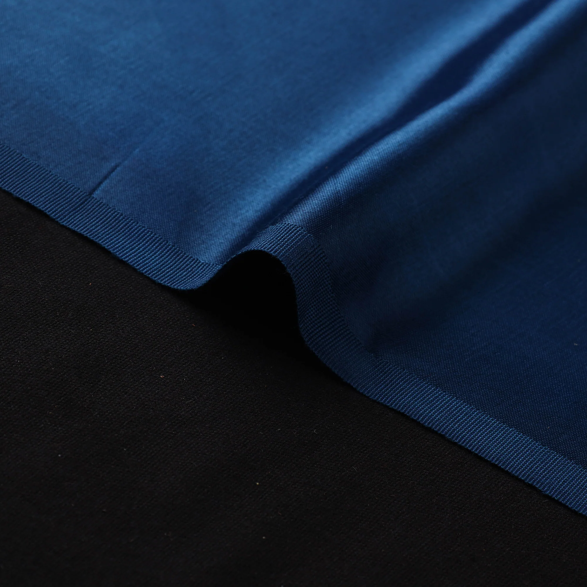 Blue - Pure Mashru Silk Plain Fabric (Width - 46 in) 08 - Image 4