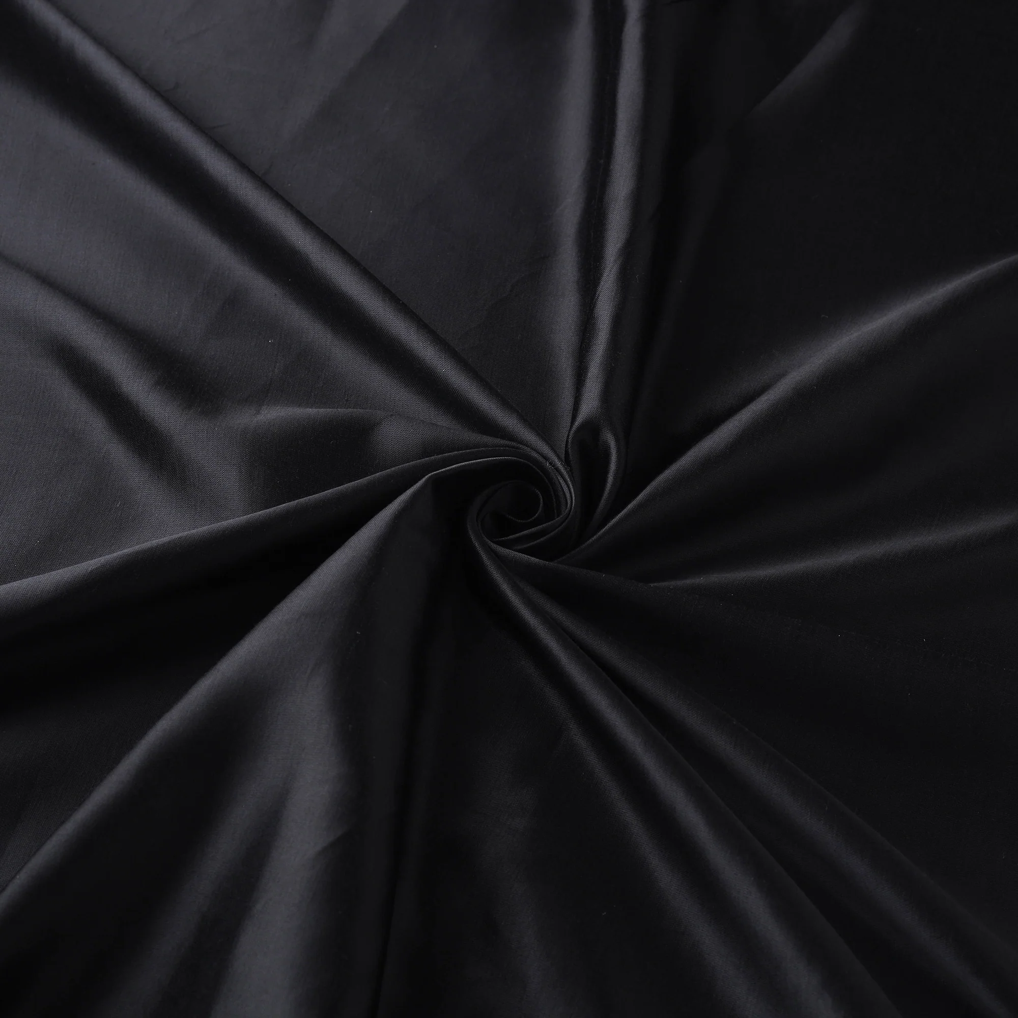 Black - Pure Mashru Silk Plain Fabric (Width - 46 in) 10 - Image 3
