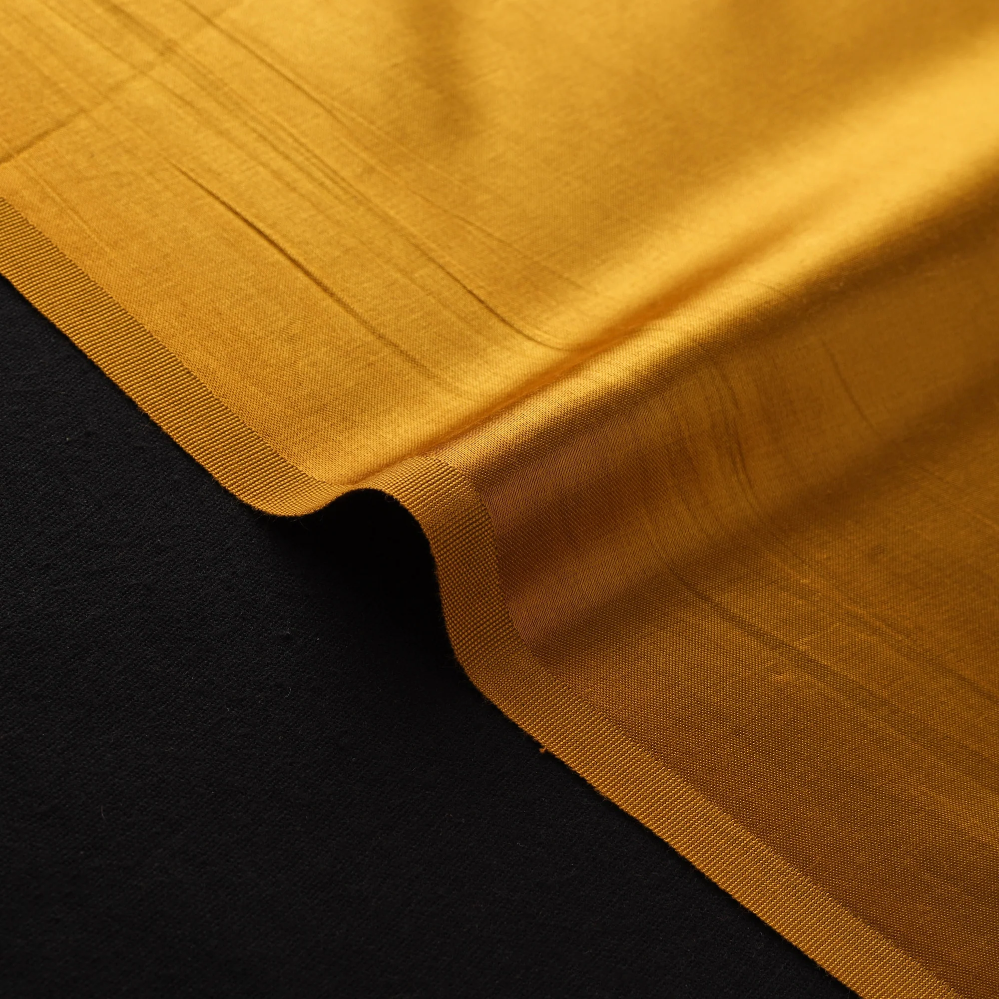 Yellow - Pure Mashru Silk Plain Fabric (Width - 46 in) 14 - Image 4