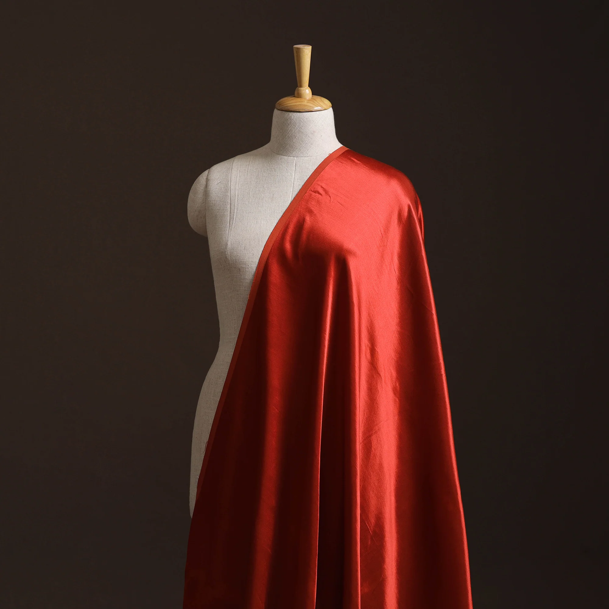 Red - Pure Mashru Silk Plain Fabric (Width - 46 in) 17