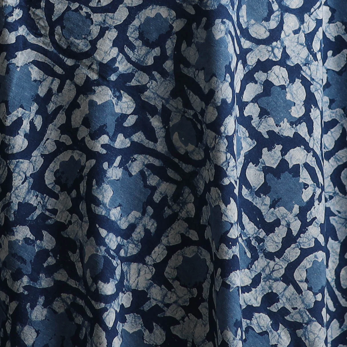 Blue - Pure Mul Cotton Bagru Indigo Hand Block Print Natural Dyed Fabric 12 - Image 3