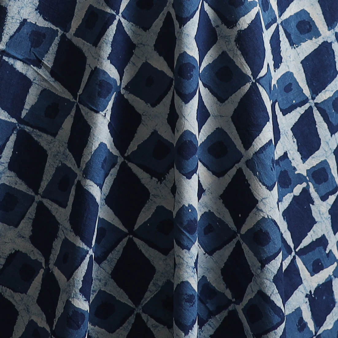Blue - Pure Mul Cotton Bagru Indigo Hand Block Print Natural Dyed Fabric 13 - Image 3