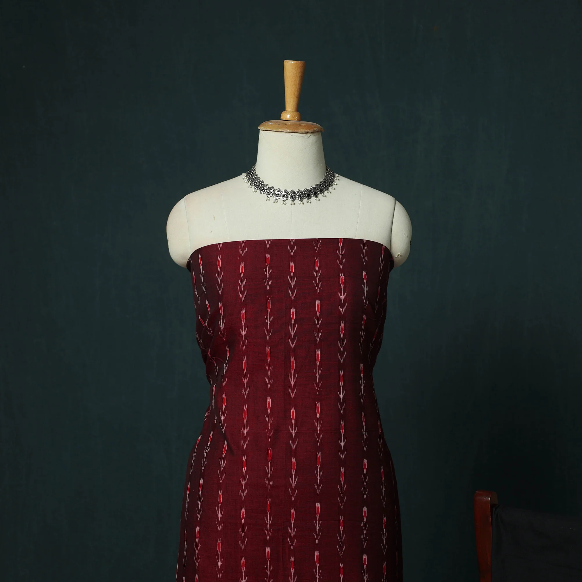 Sambalpuri Ikat Cotton 3pc Unstitched Dress Material Suit Set 15 - Image 3