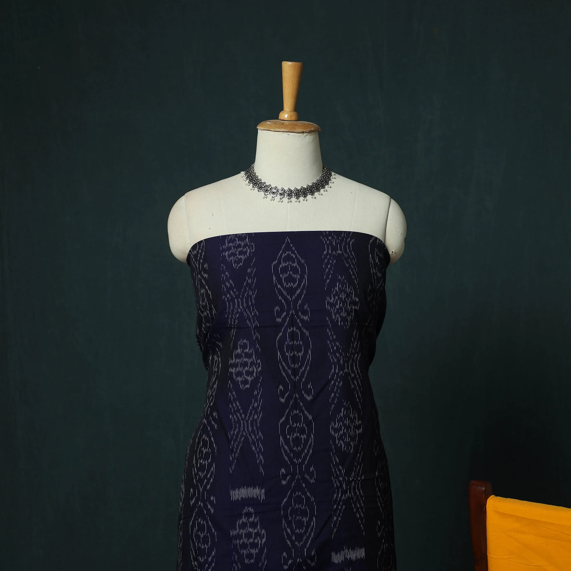 Sambalpuri Ikat Cotton 3pc Unstitched Dress Material Suit Set 21 - Image 4