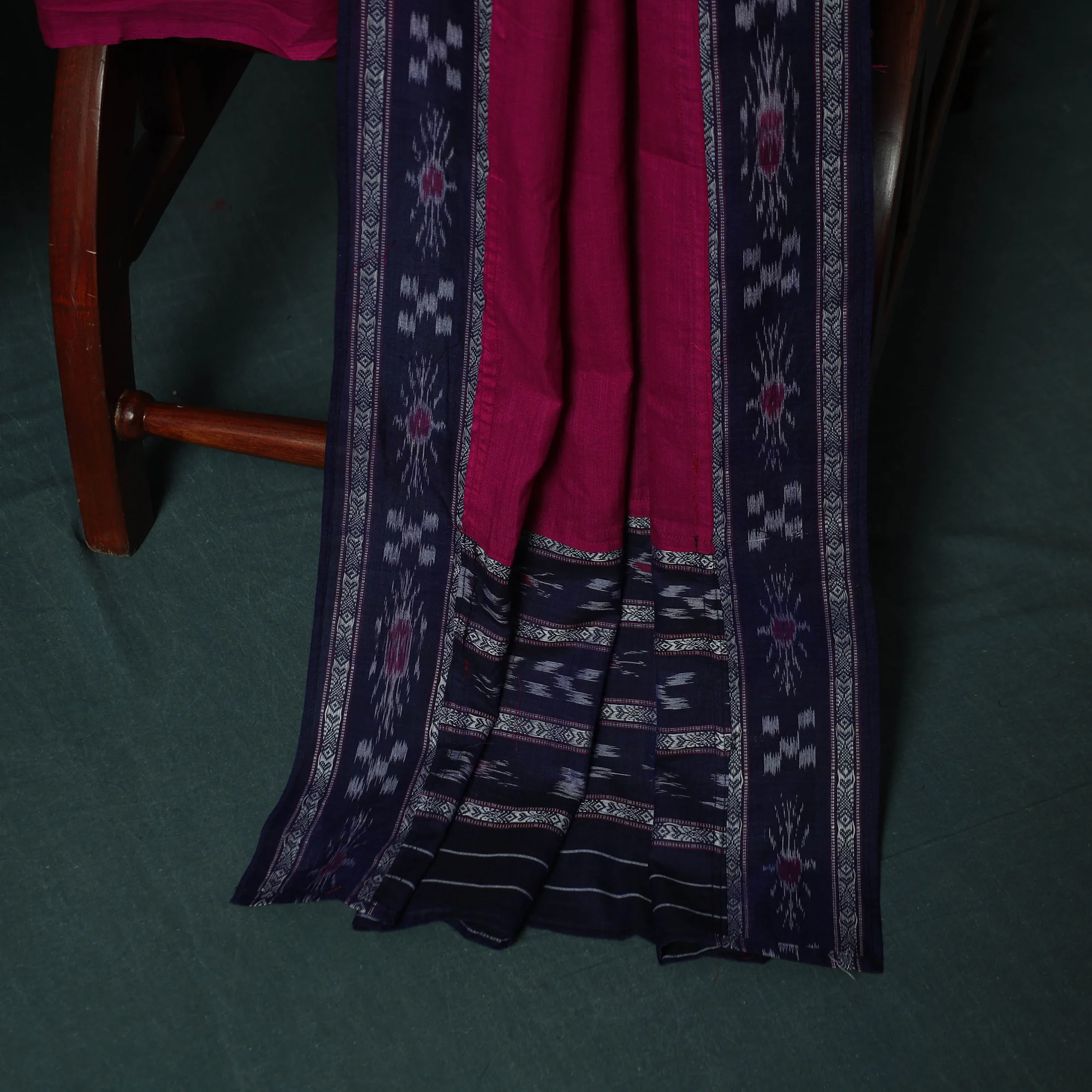 Sambalpuri Ikat Cotton 3pc Unstitched Dress Material Suit Set 22 - Image 4