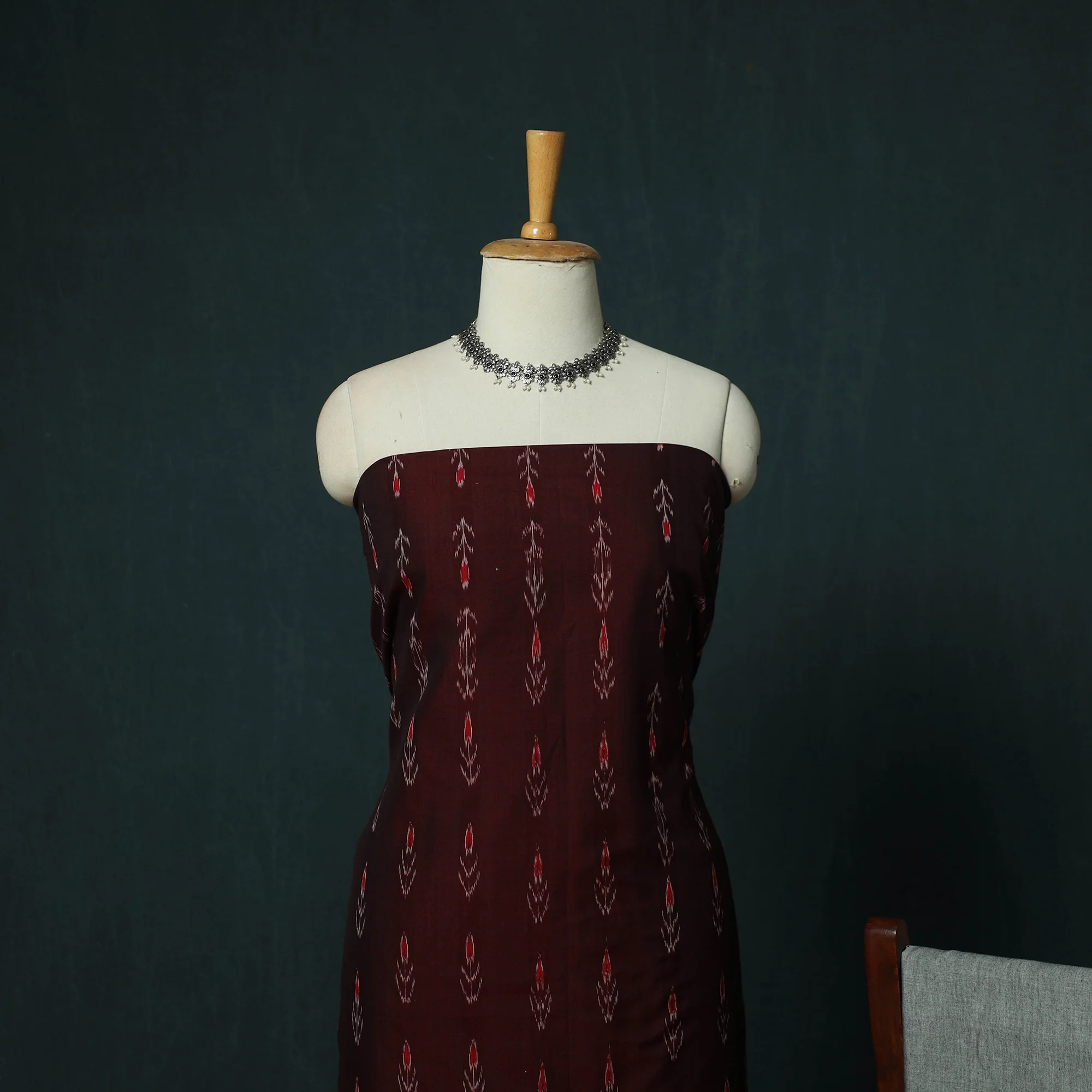 Sambalpuri Ikat Cotton 3pc Unstitched Dress Material Suit Set 36 - Image 3