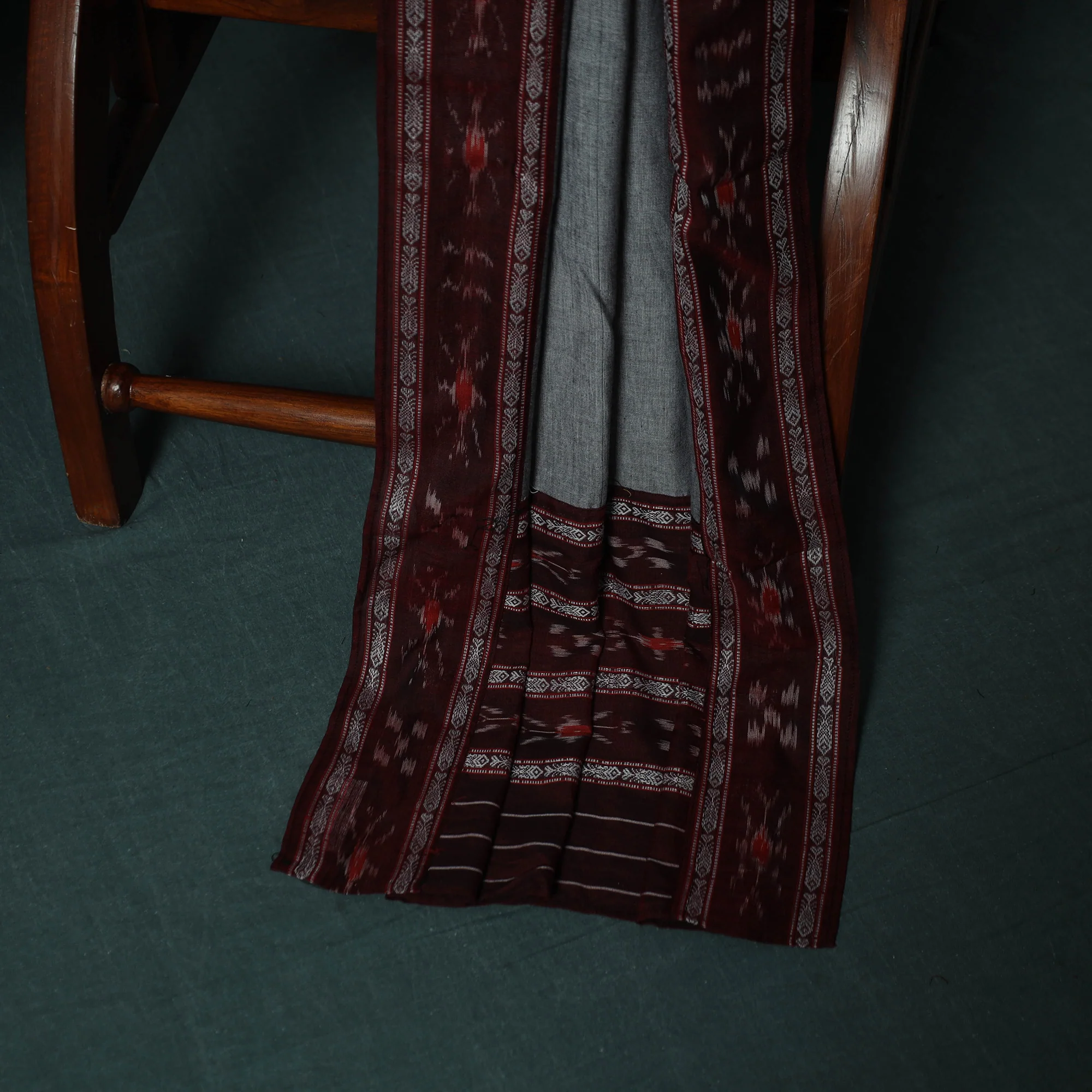 Sambalpuri Ikat Cotton 3pc Unstitched Dress Material Suit Set 36 - Image 4