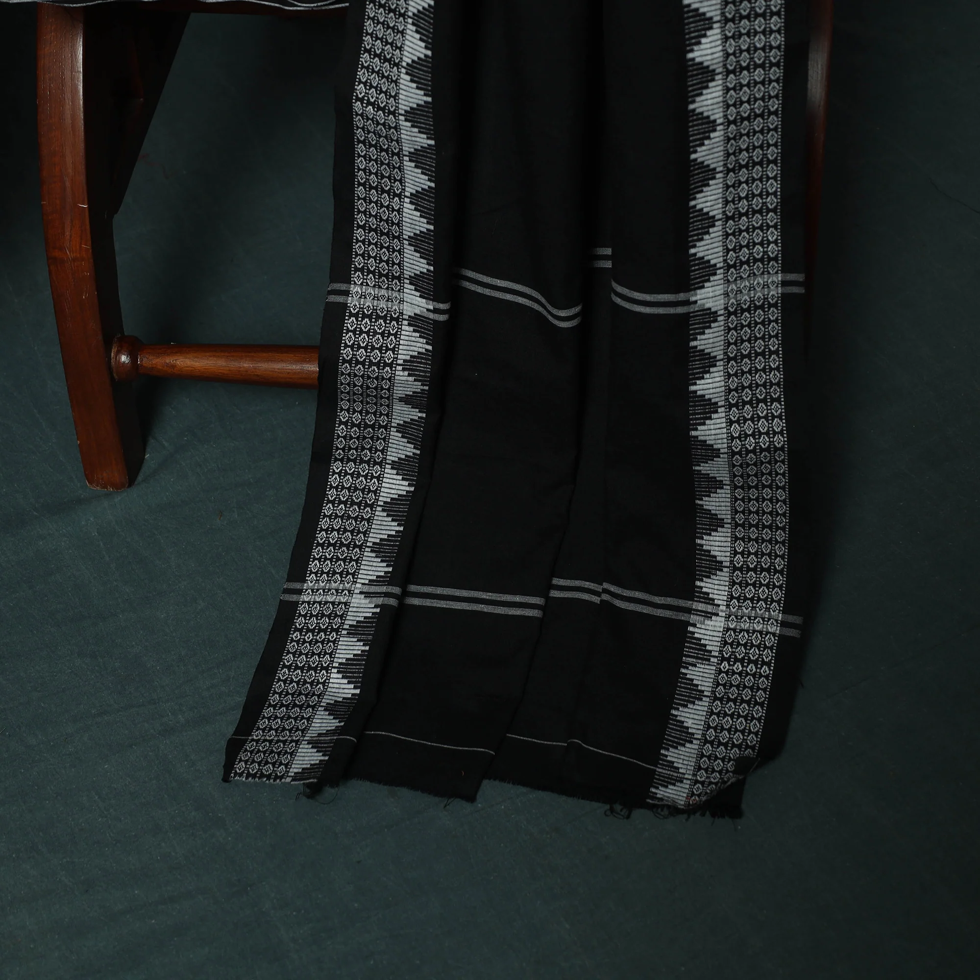 Sambalpuri Ikat Embroidered Cotton 3pc Unstitched Dress Material Suit Set 10 - Image 4