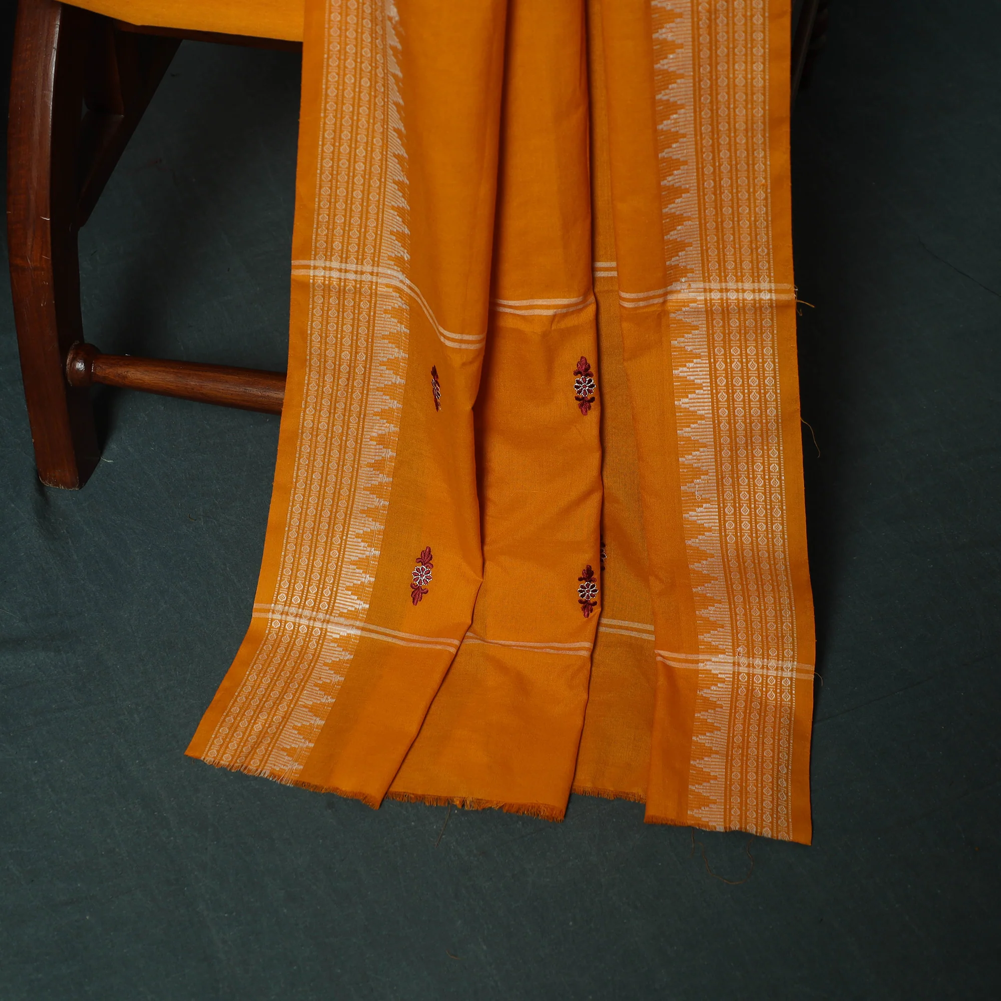 Sambalpuri Ikat Embroidered Cotton 3pc Unstitched Dress Material Suit Set 11 - Image 4