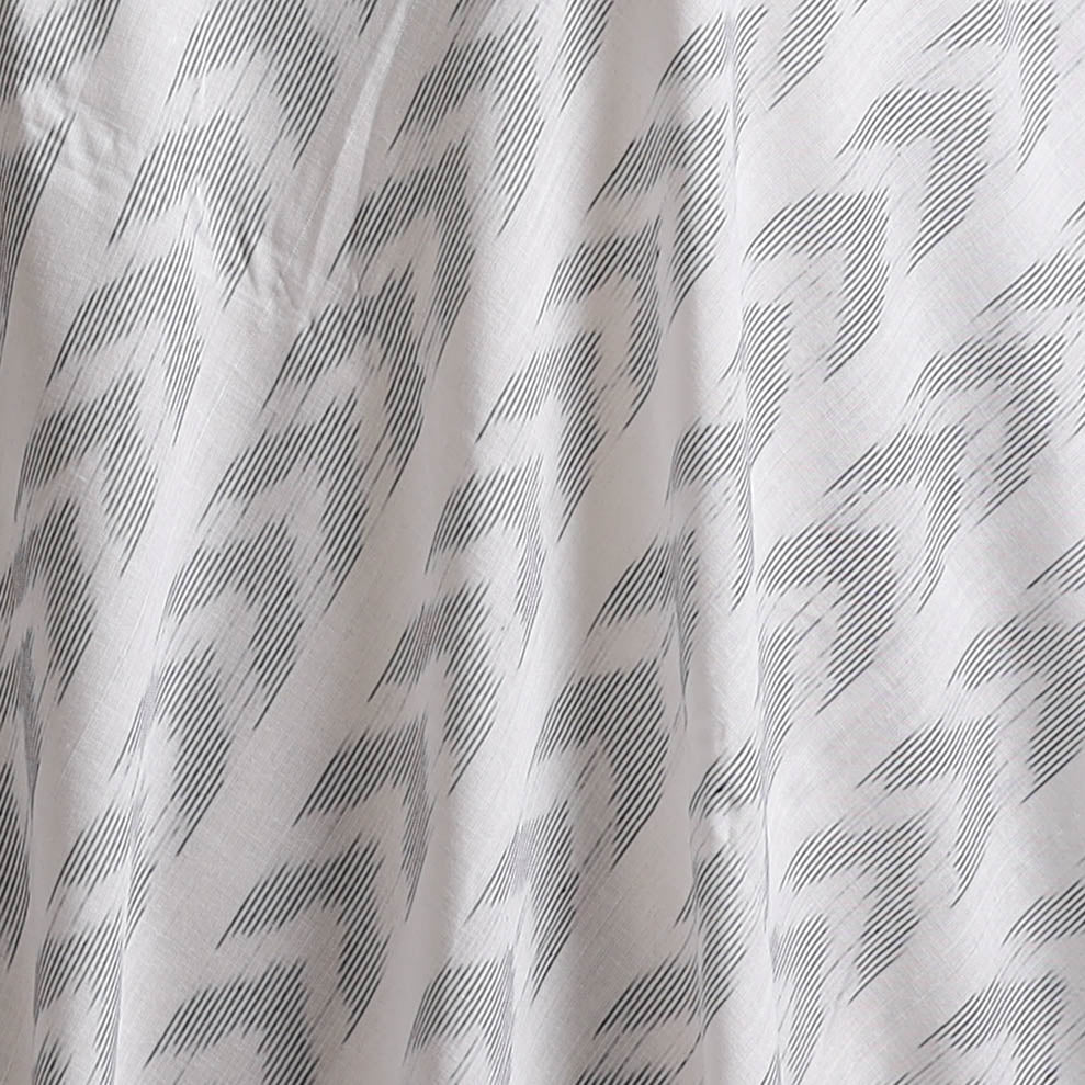 White - Sambalpuri Ikat Weave Cotton Fabric 16 - Image 3
