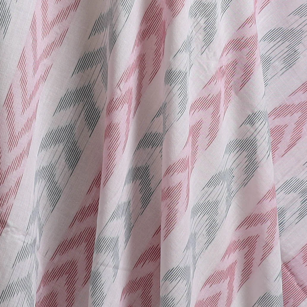 White - Sambalpuri Ikat Weave Cotton Fabric 17 - Image 3