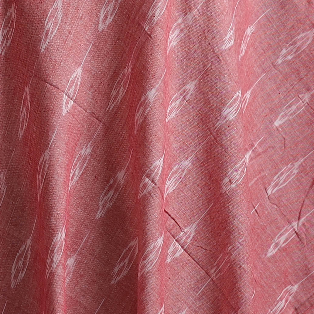 Pink - Sambalpuri Ikat Weave Cotton Fabric 18 - Image 3